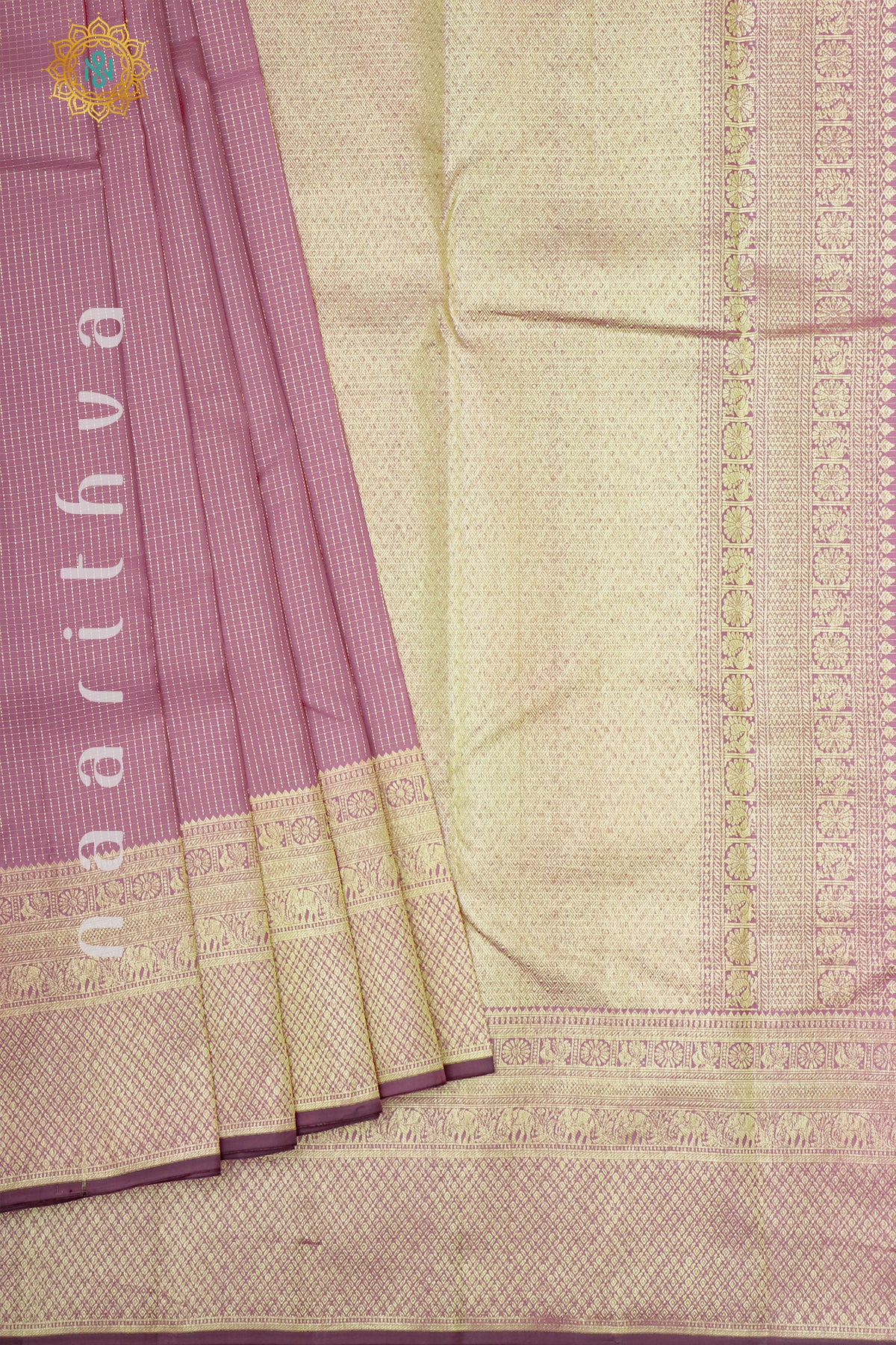 MAUVE WITH DEEP WINE - PURE KANJIVARAM SILK