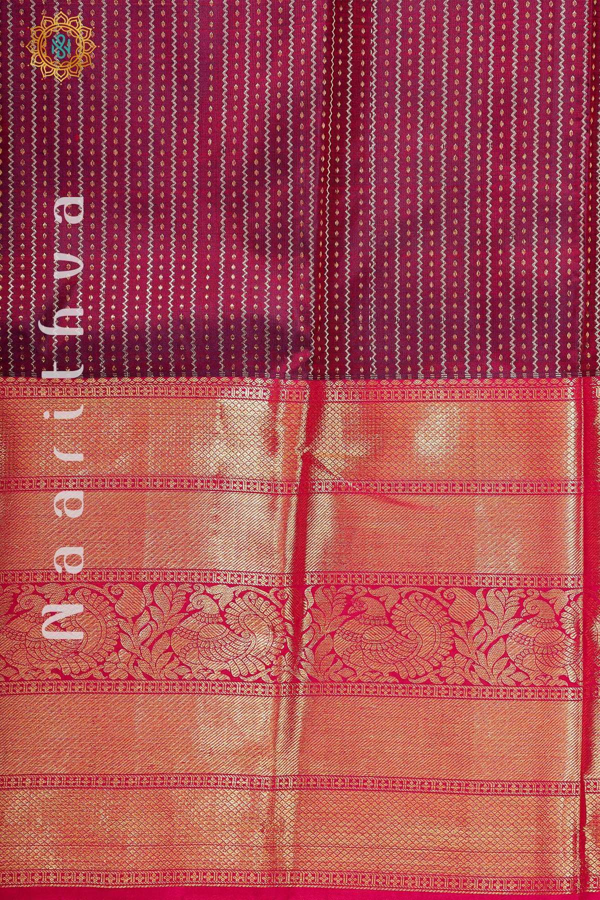 DEEP WINE WITH RED - PURE KANJIVARAM SILK