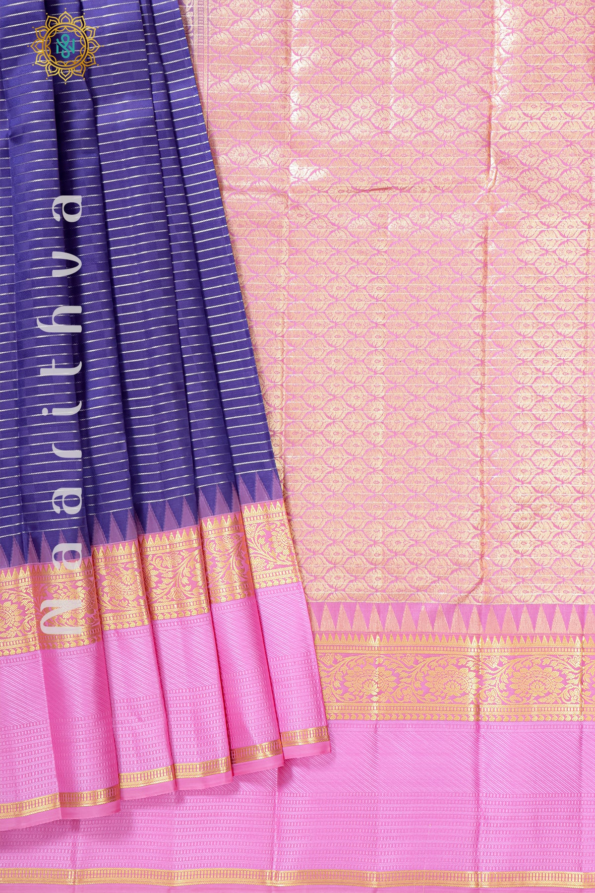 PURPLE WITH PINK - KANJIVARAM PURE MIX