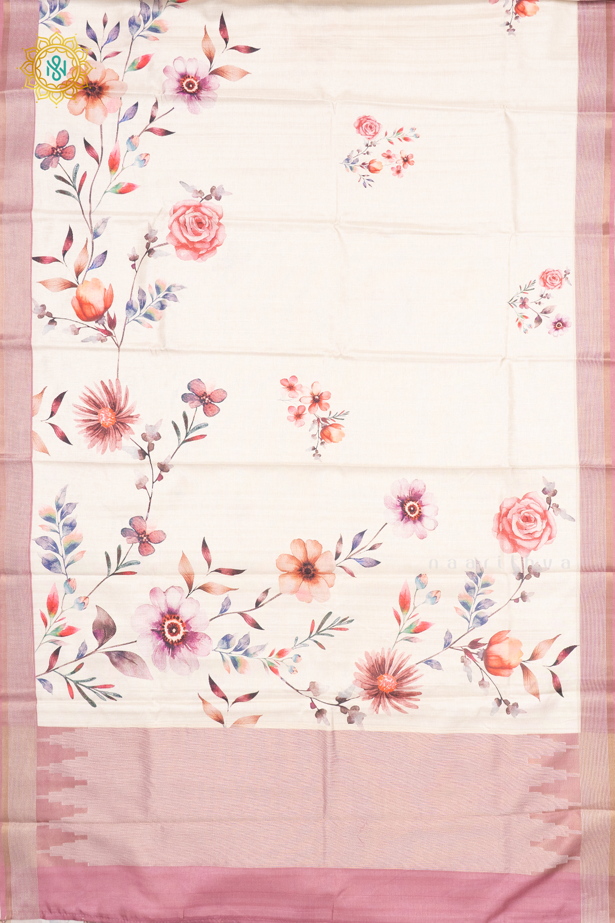 OFF WHITE WITH PEACH -  KOTHA TUSSAR