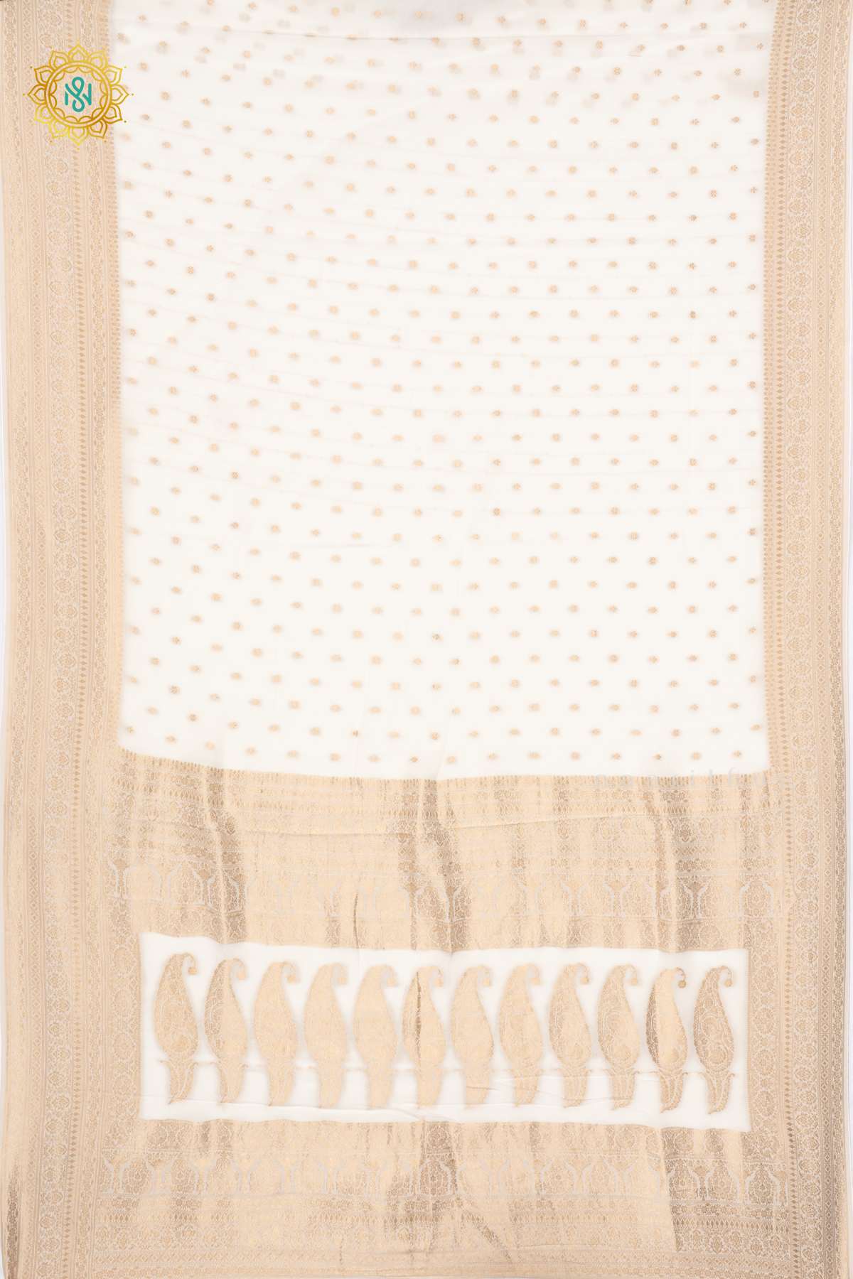 WHITE - SEMI BANARASI CREPE