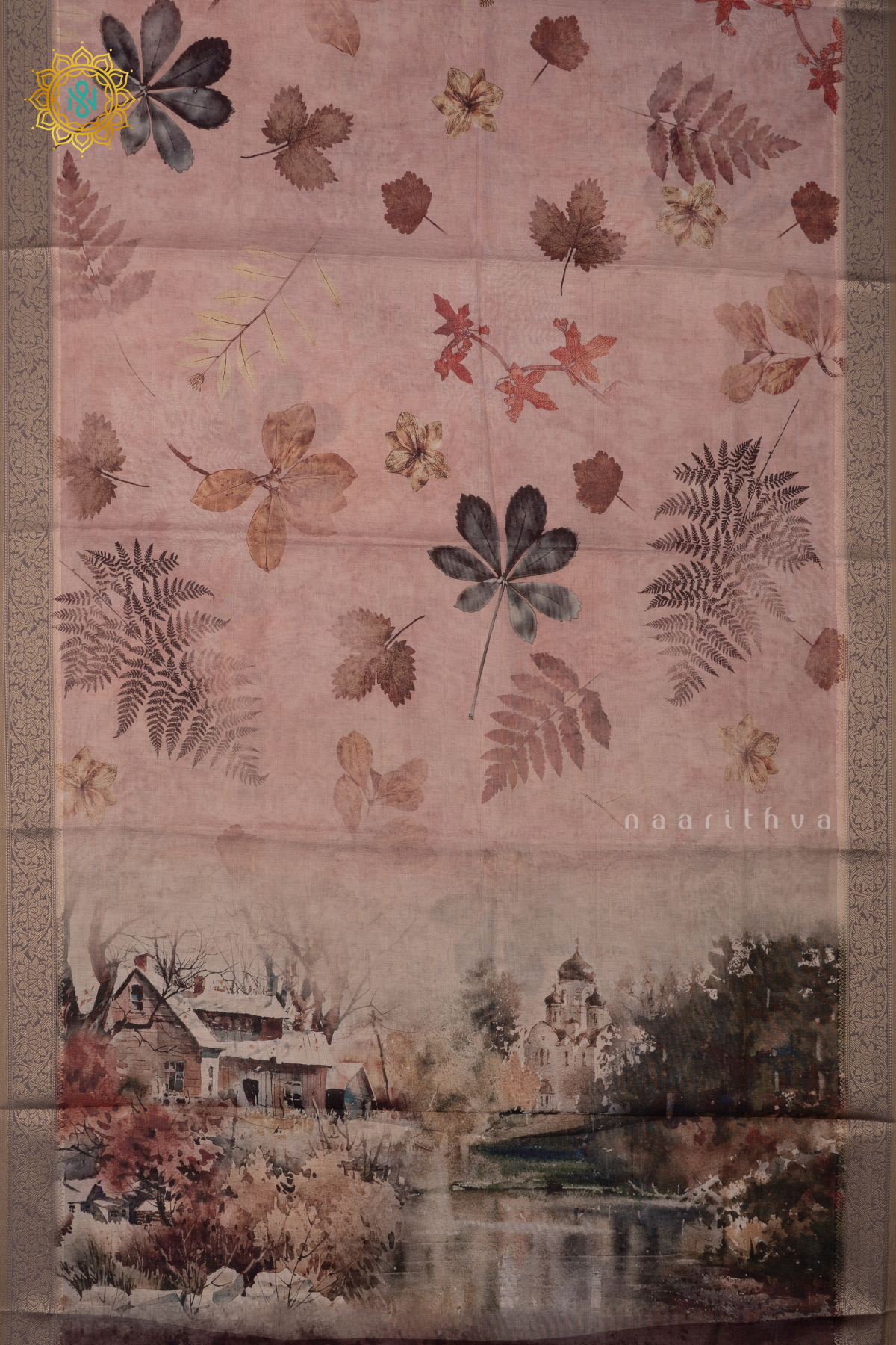 PEACH WITH BROWN - LINEN TISSUE