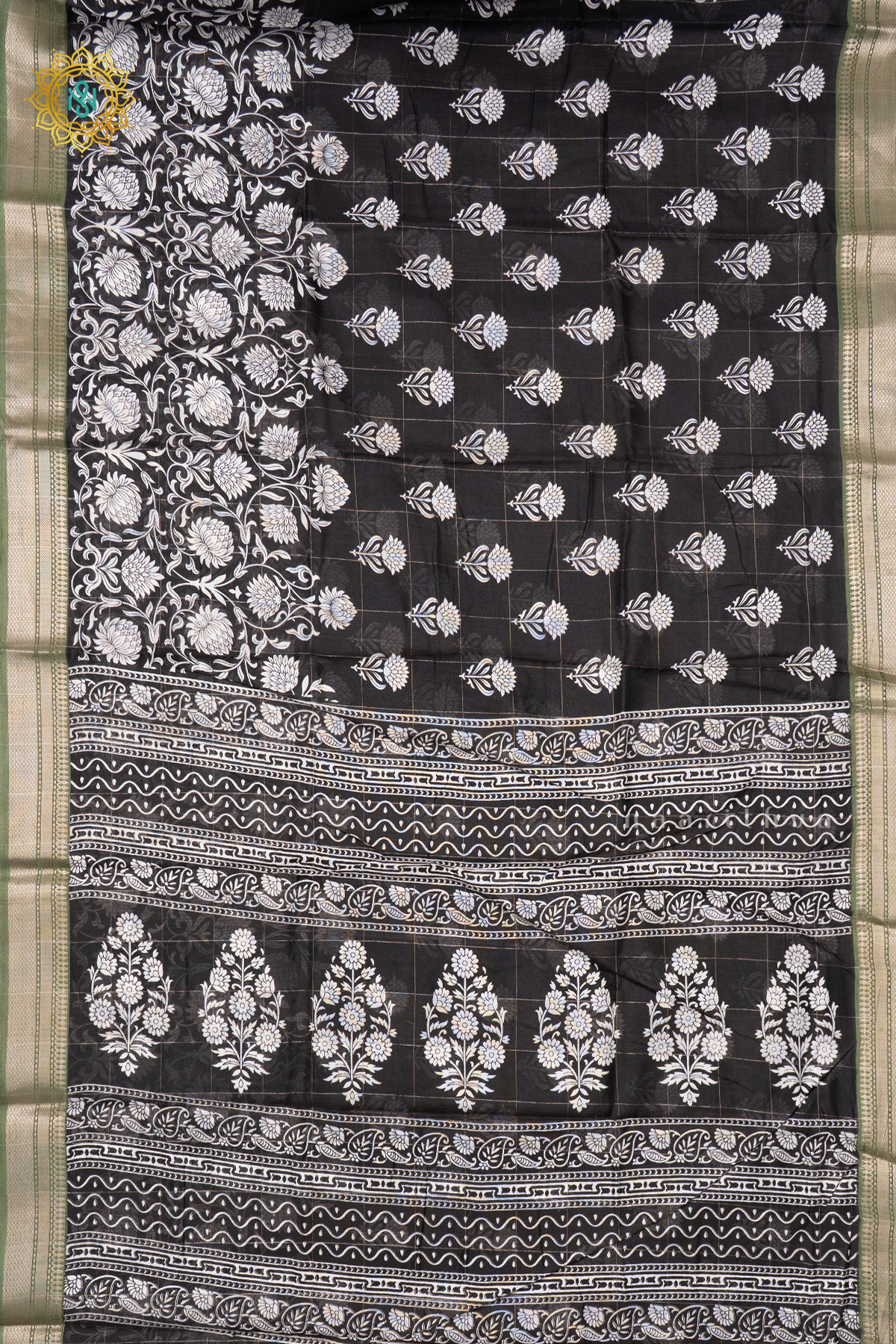 BLACK WITH GREEN - LINEN BY COTTON