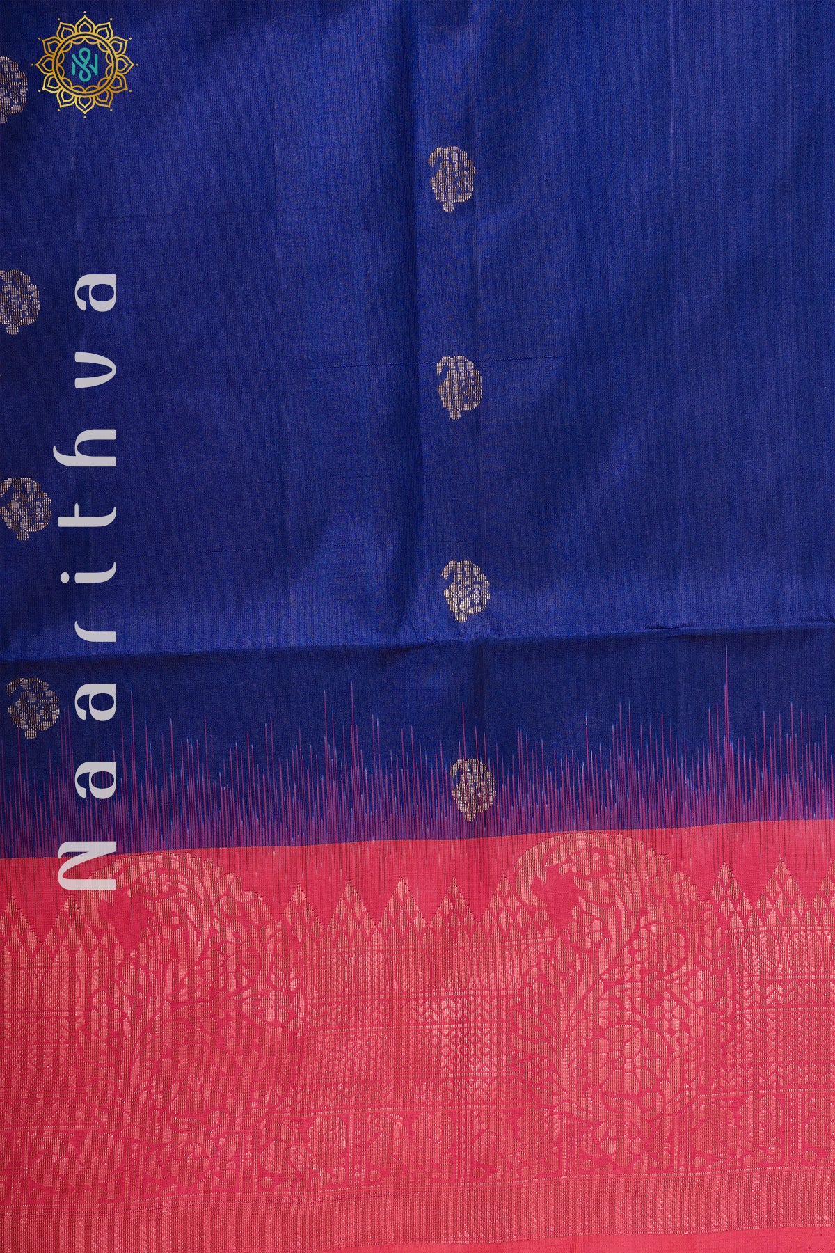 BLUE WITH PINK - PURE KANJIVARAM SOFT SILK