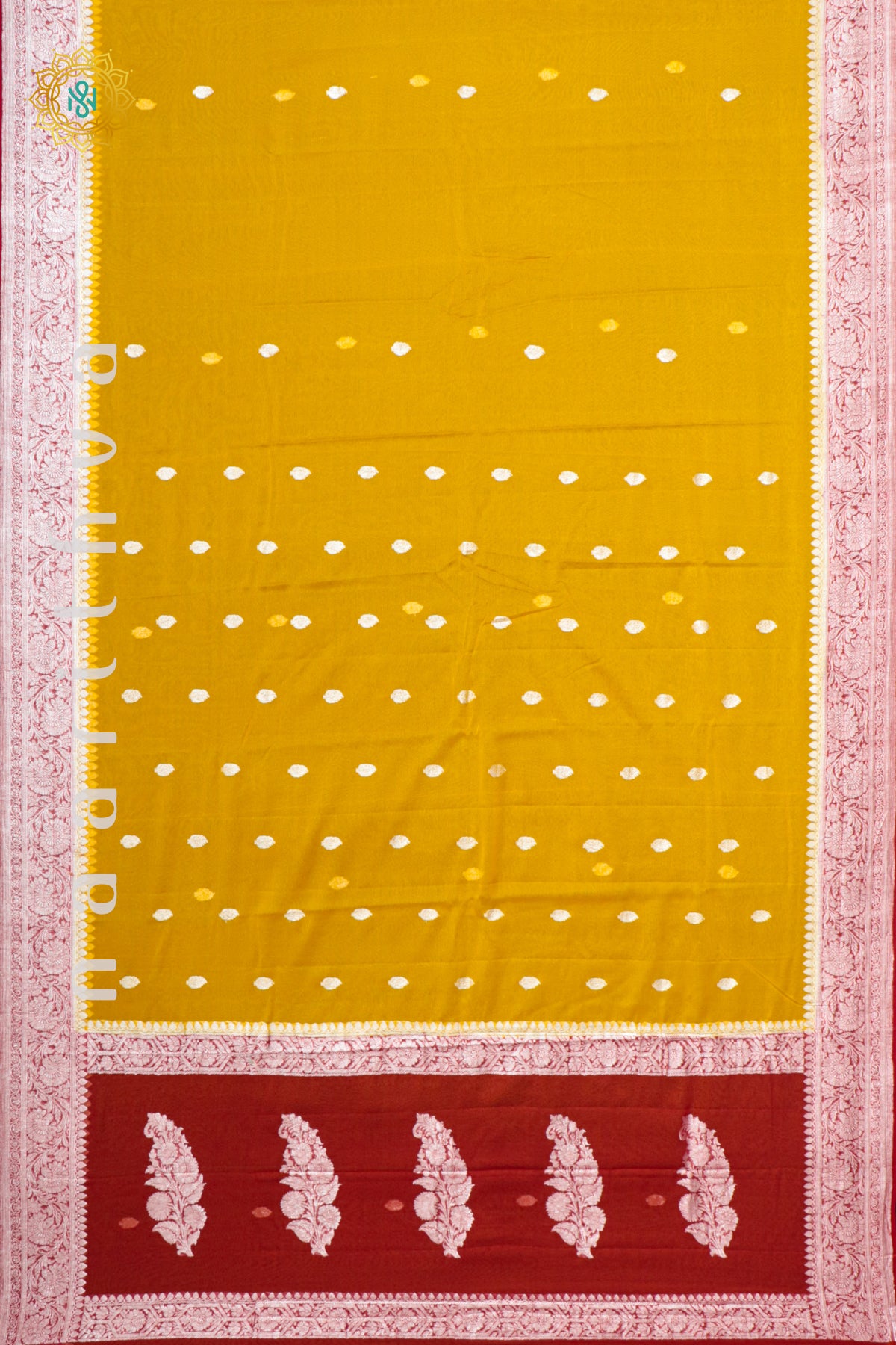 YELLOW WITH RED - PURE CHIFFON BANARAS