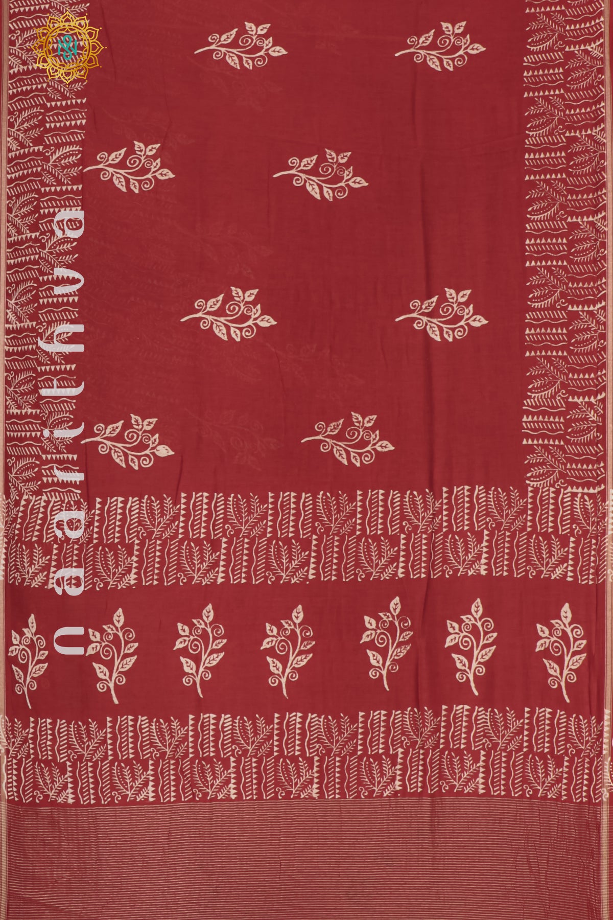 RED - CHANDERI  COTTON