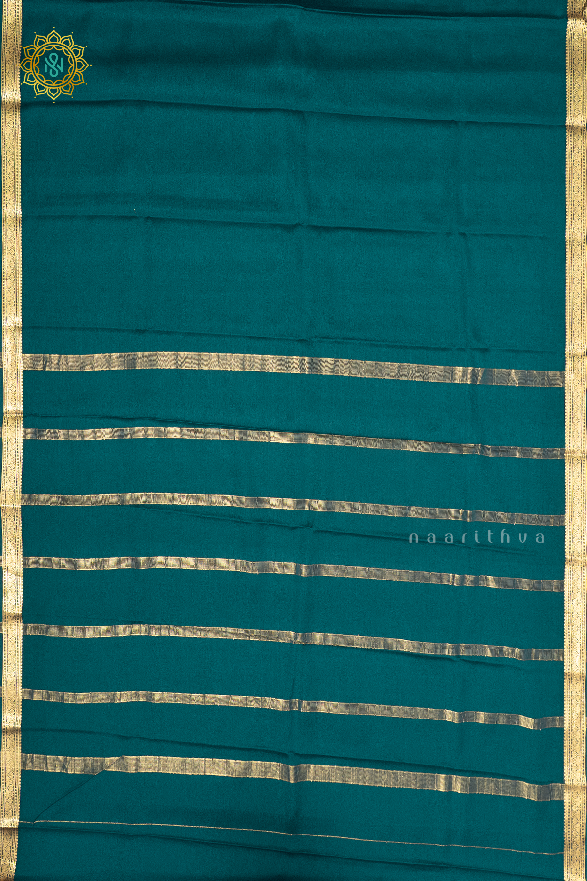 PEACOCK GREEN - PURE MYSORE CREPE SILK