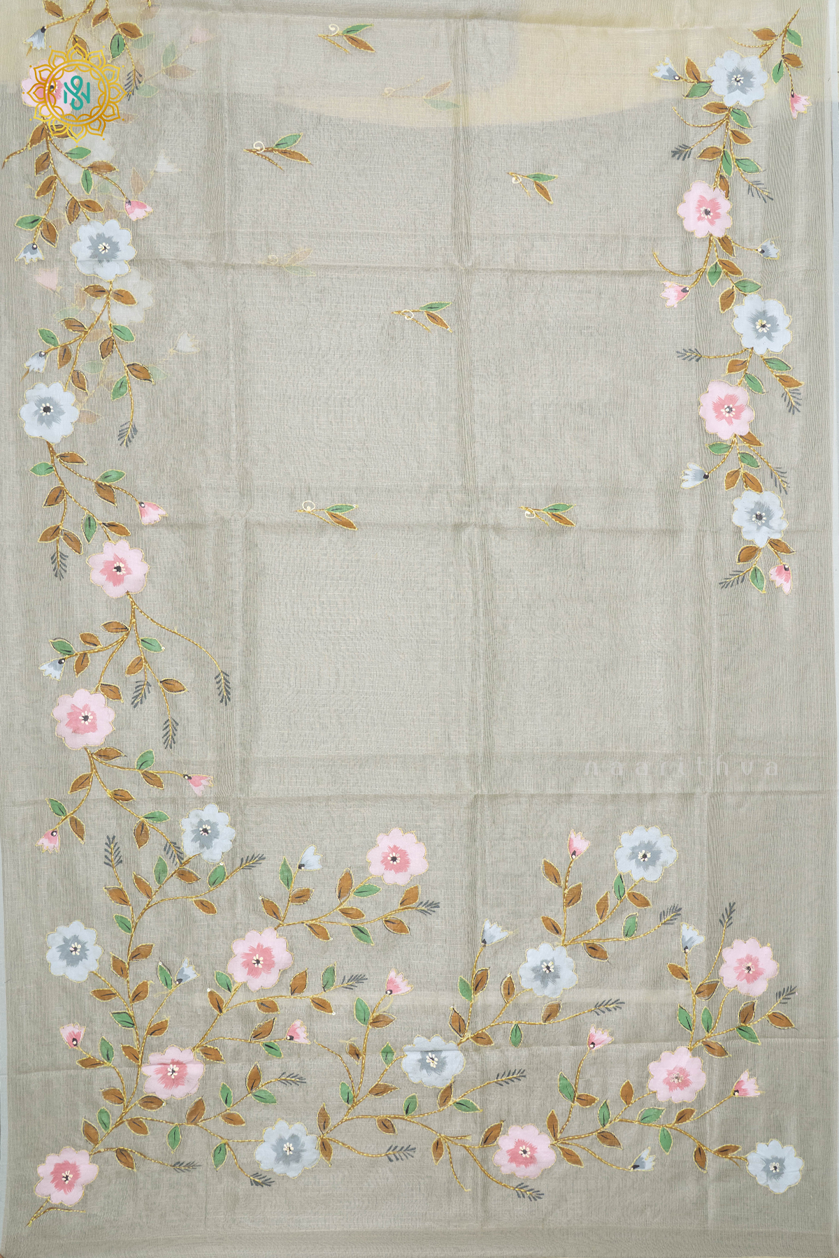 OFF WHITE - KOTA TISSUE WITH KATHA WORK