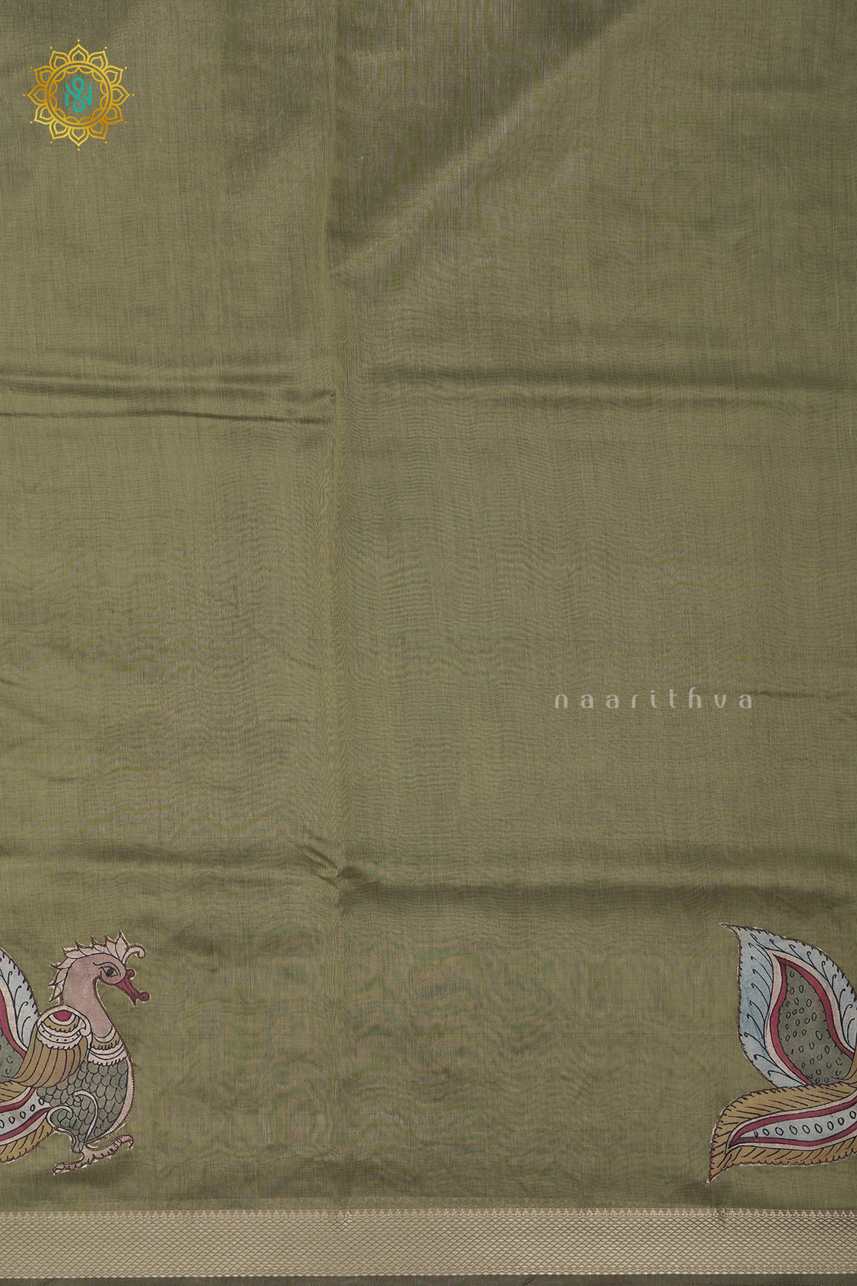 GREEN - SEMI TISSUE WITH APPLIQUE WORK