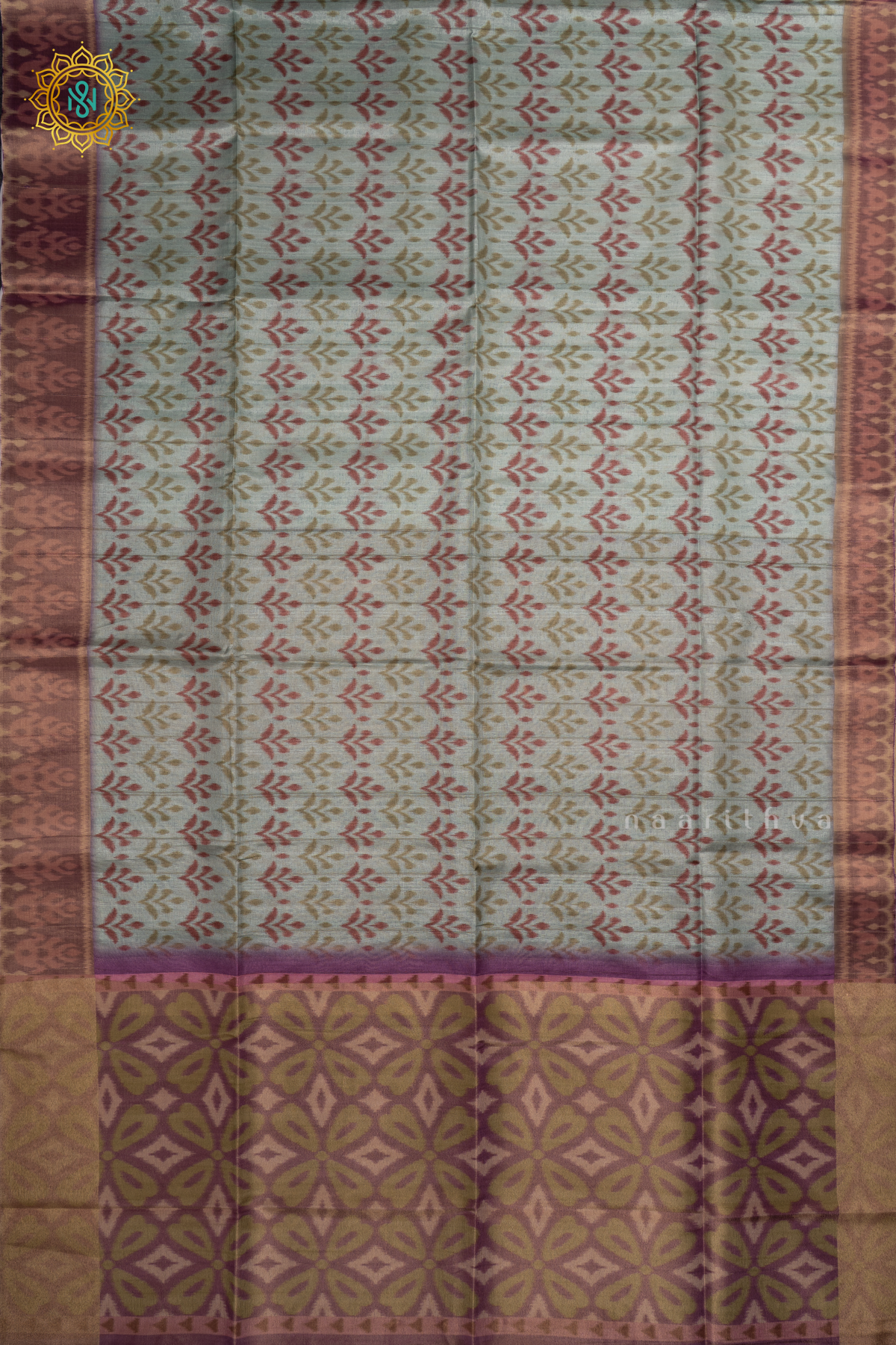 AQUA BLUE WITH LAVENDER - KOTHA TUSSAR