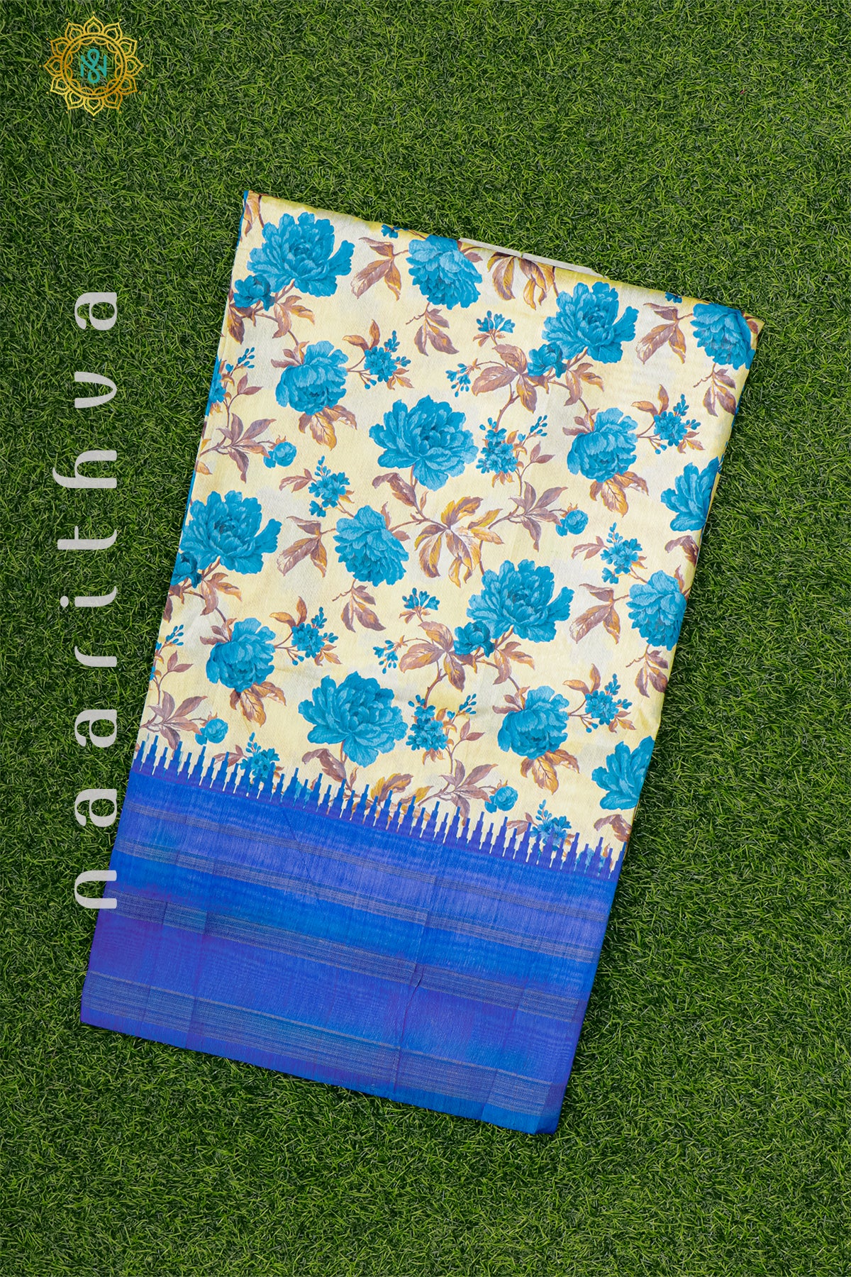 WHITE WITH BLUE - DOLA SILK