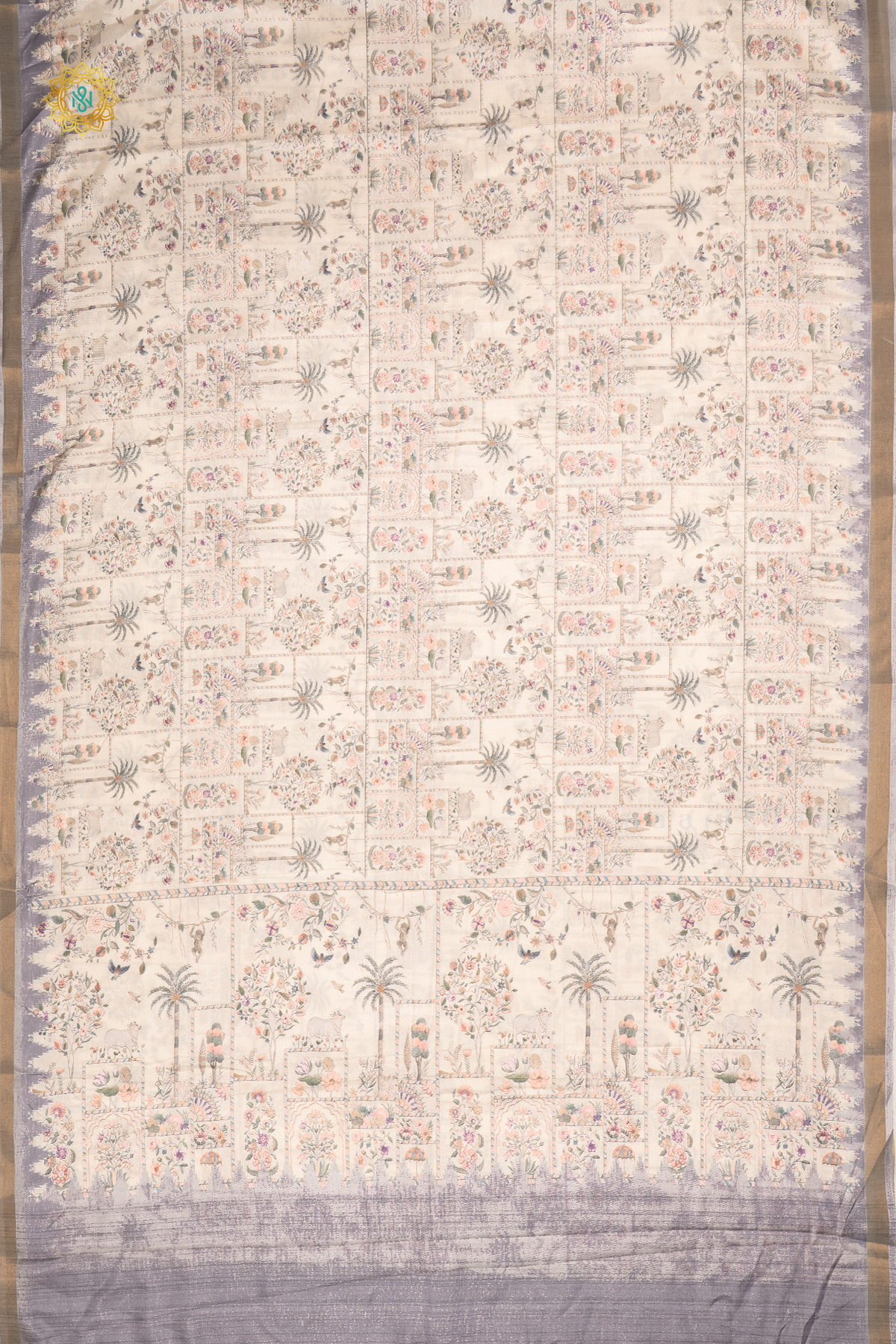 OFF WHITE WITH GREY - SOFT TUSSAR