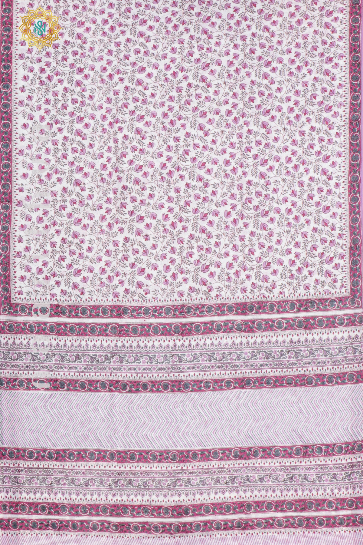 WHITE WITH PINK - MUL COTTON