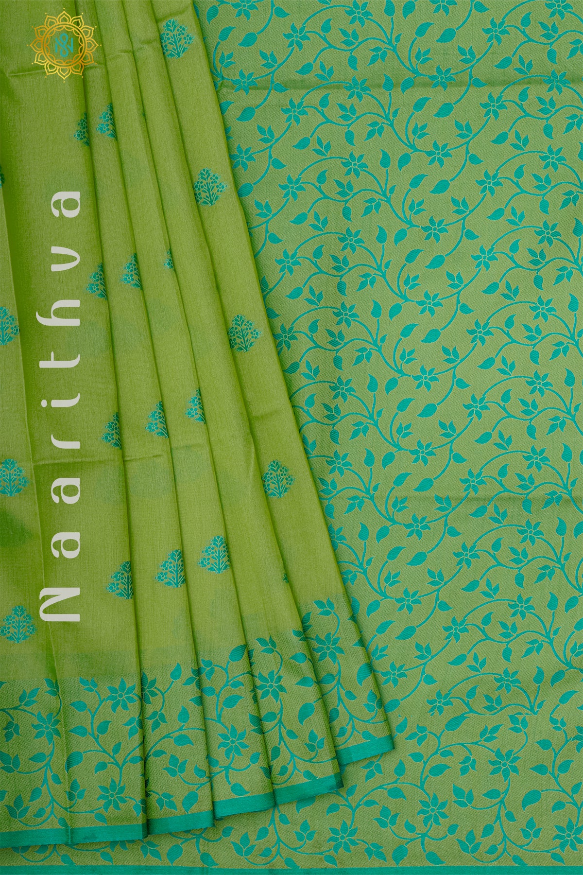 PARROT GREEN - POLY SILK COTTON