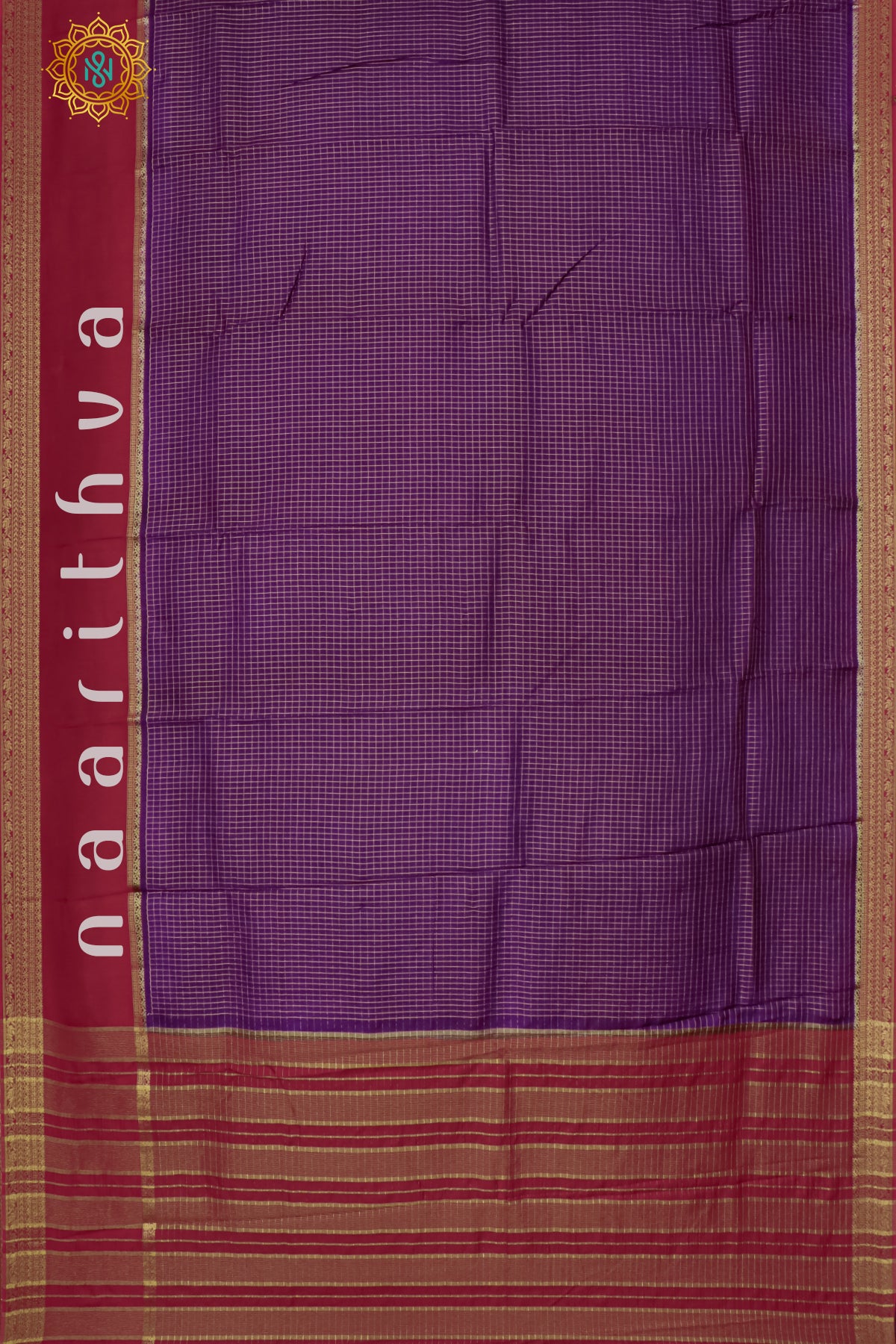 PURPLE WITH MAROON - SEMI DOLA SILK