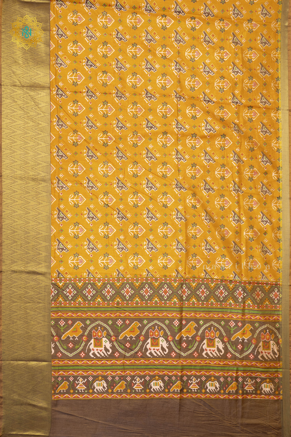 MUSTARD - SEMI SILK WITH PATOLA PRINTS