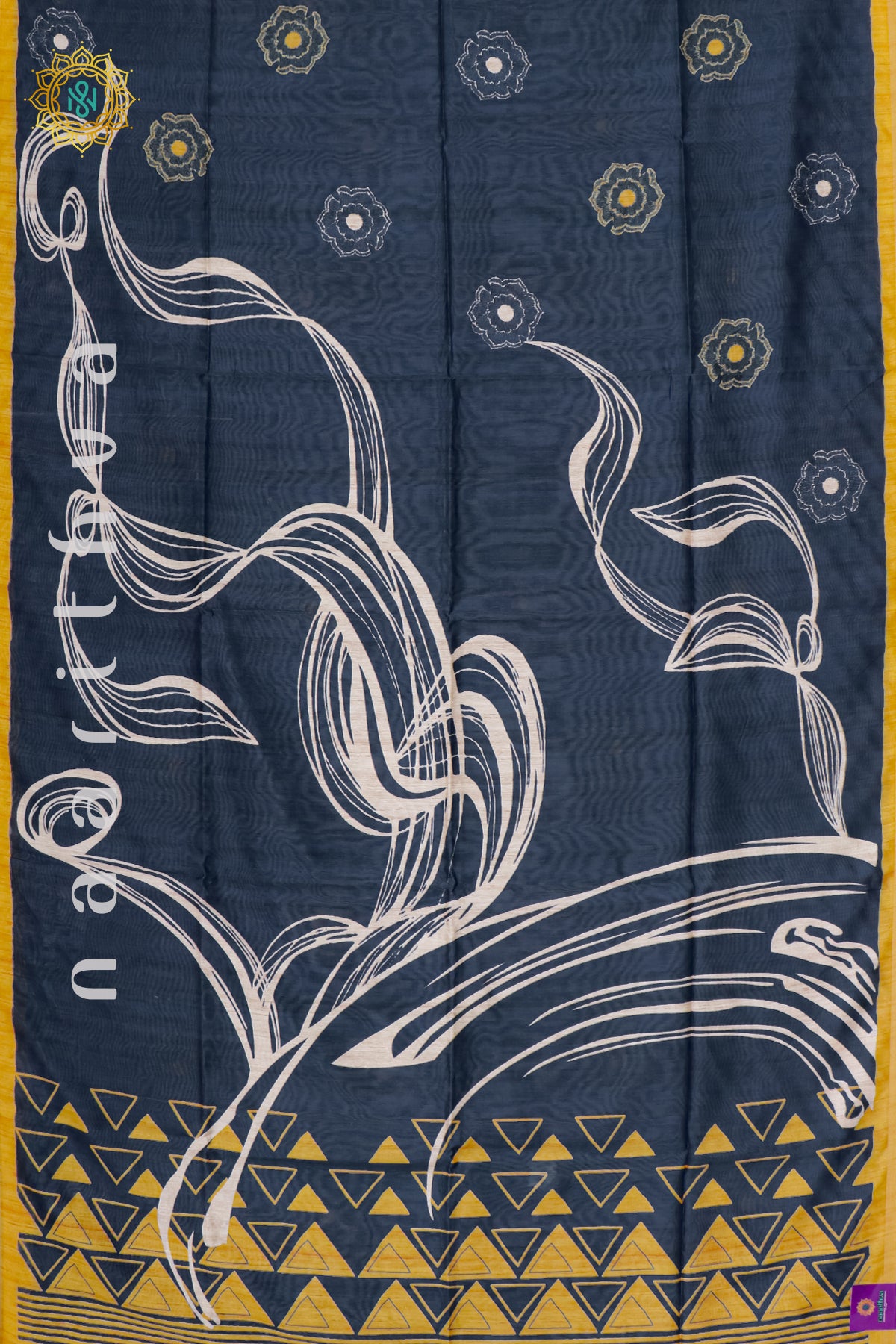 BLUE WITH YELLOW - SEMI TUSSAR