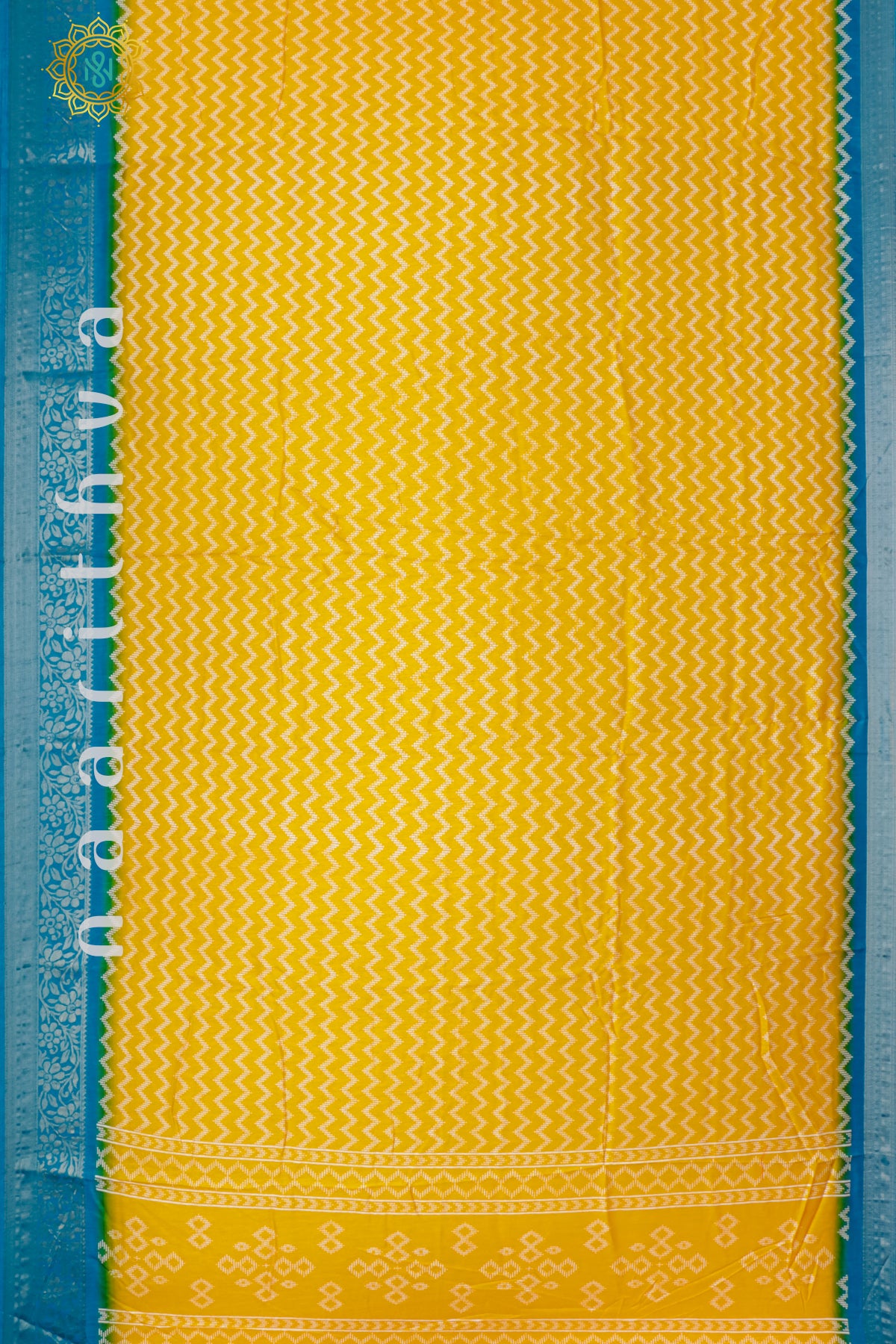 YELLOW WITH SKY BLUE - DOLA SILK