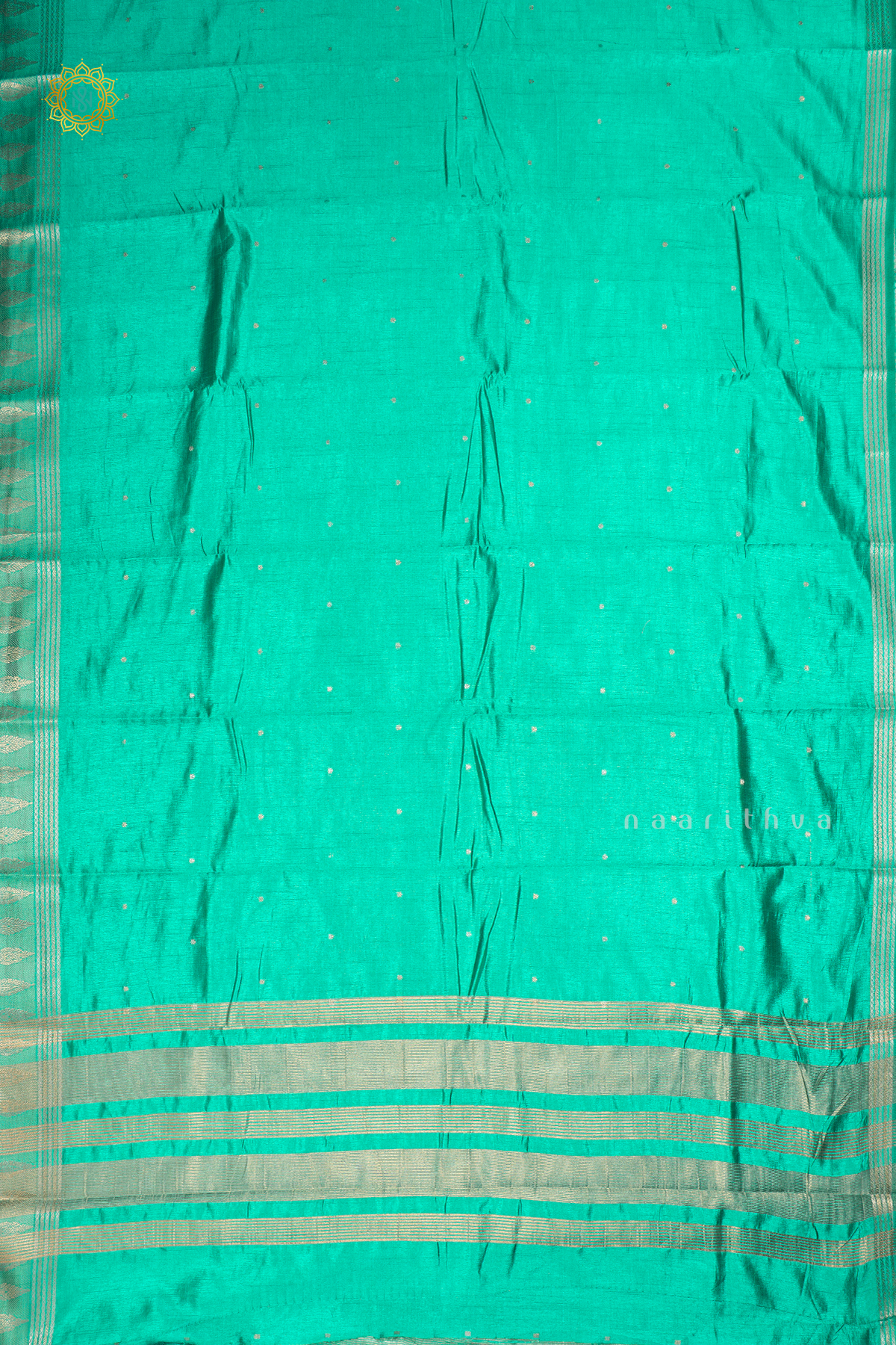 AQUA GREEN - SEMI RAW SILK