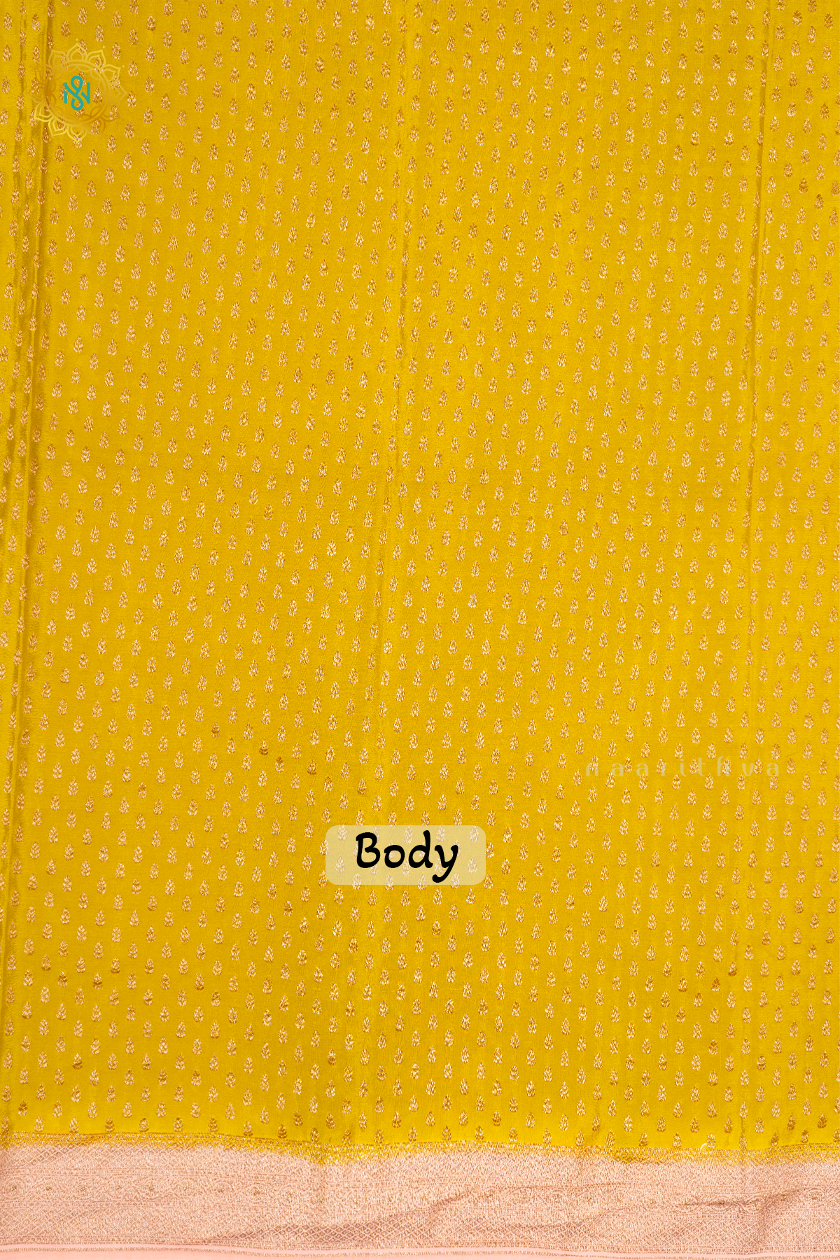 YELLOW WITH PEACH - PURE BANRASI CREPE SILK