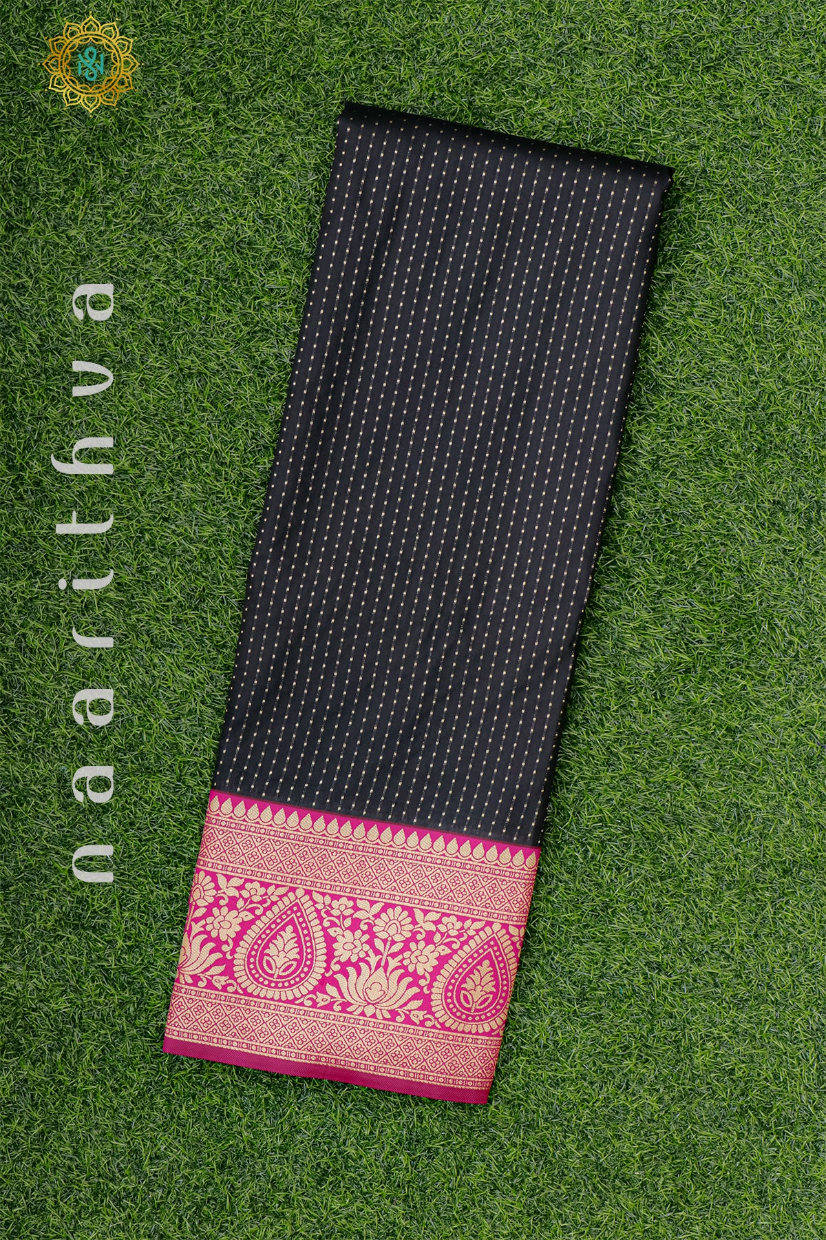 BLACK WITH PINK - SEMI SILK