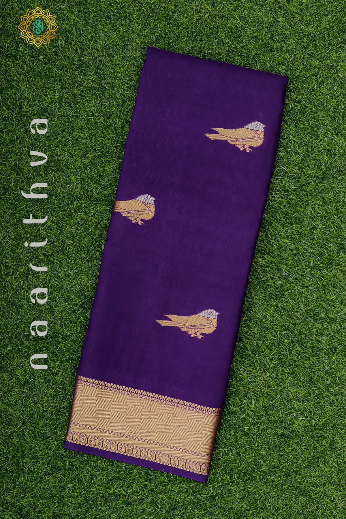 PURPLE WITH SKY BLUE - DOLA SILK