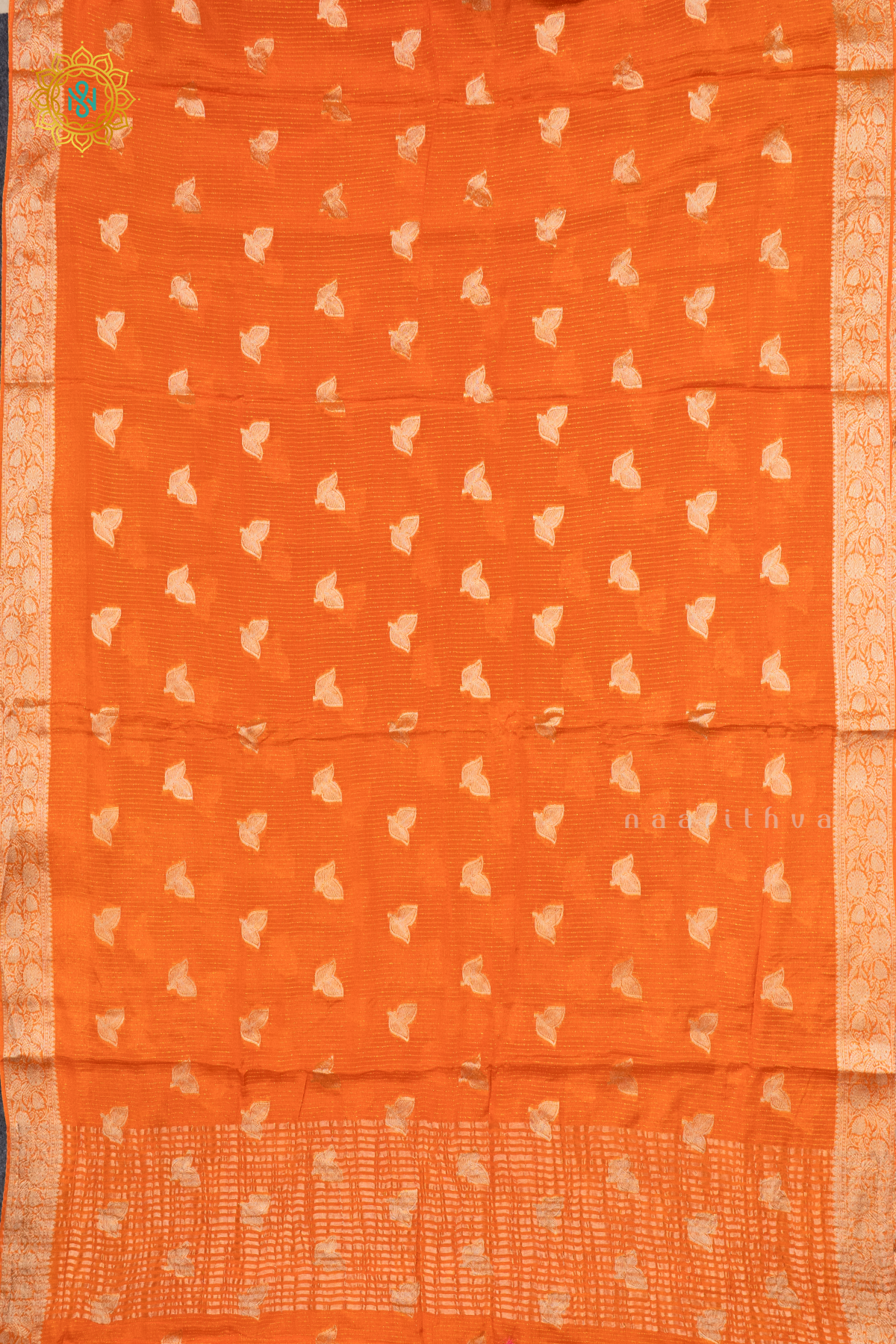 ORANGE WITH PINK - SEMI GEORGETTE