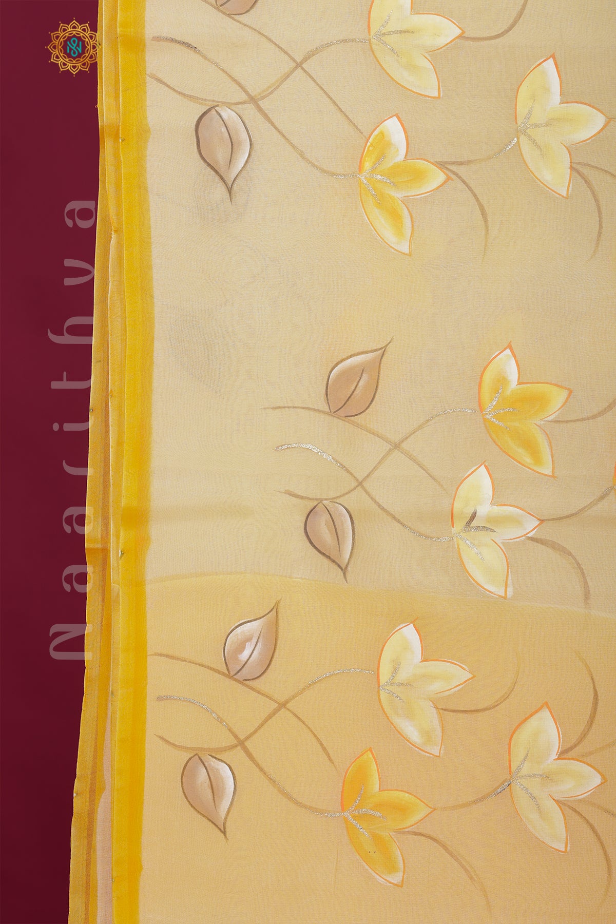 YELLOW - PURE HAND PAINTED ORGANZA