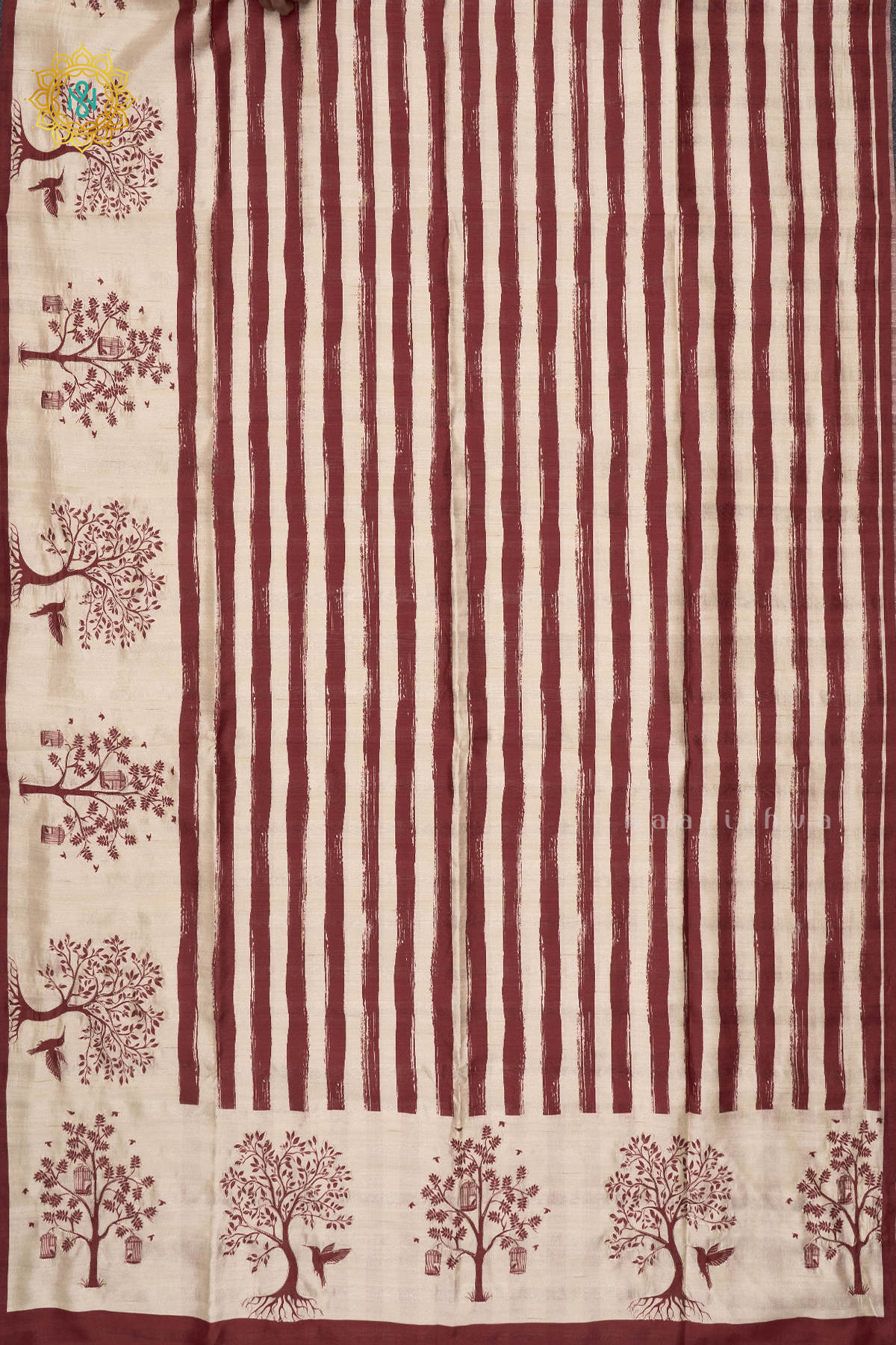 WHITE WITH RED - SEMI TUSSAR