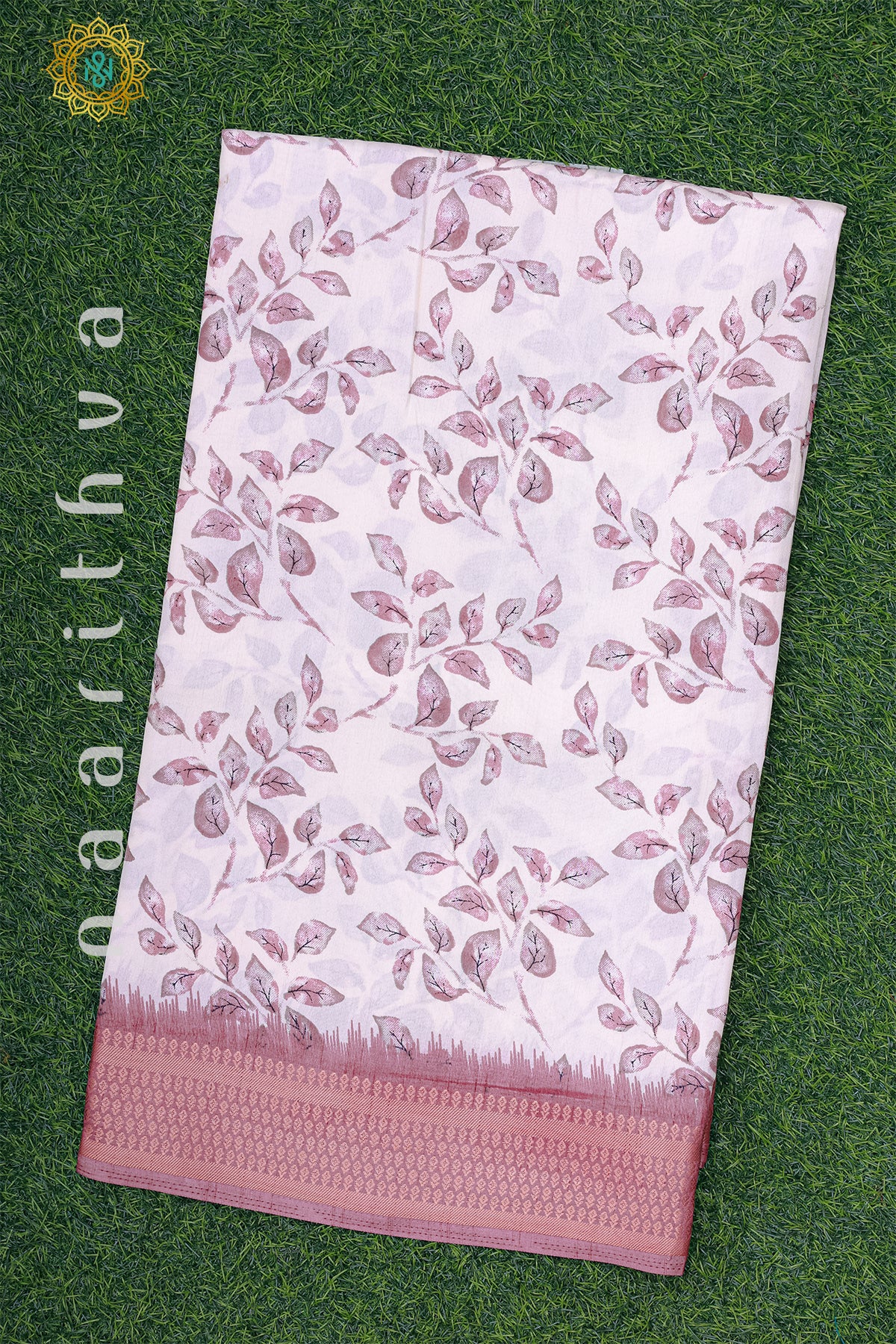 WHITE WITH MAUVE - DOLA SILK