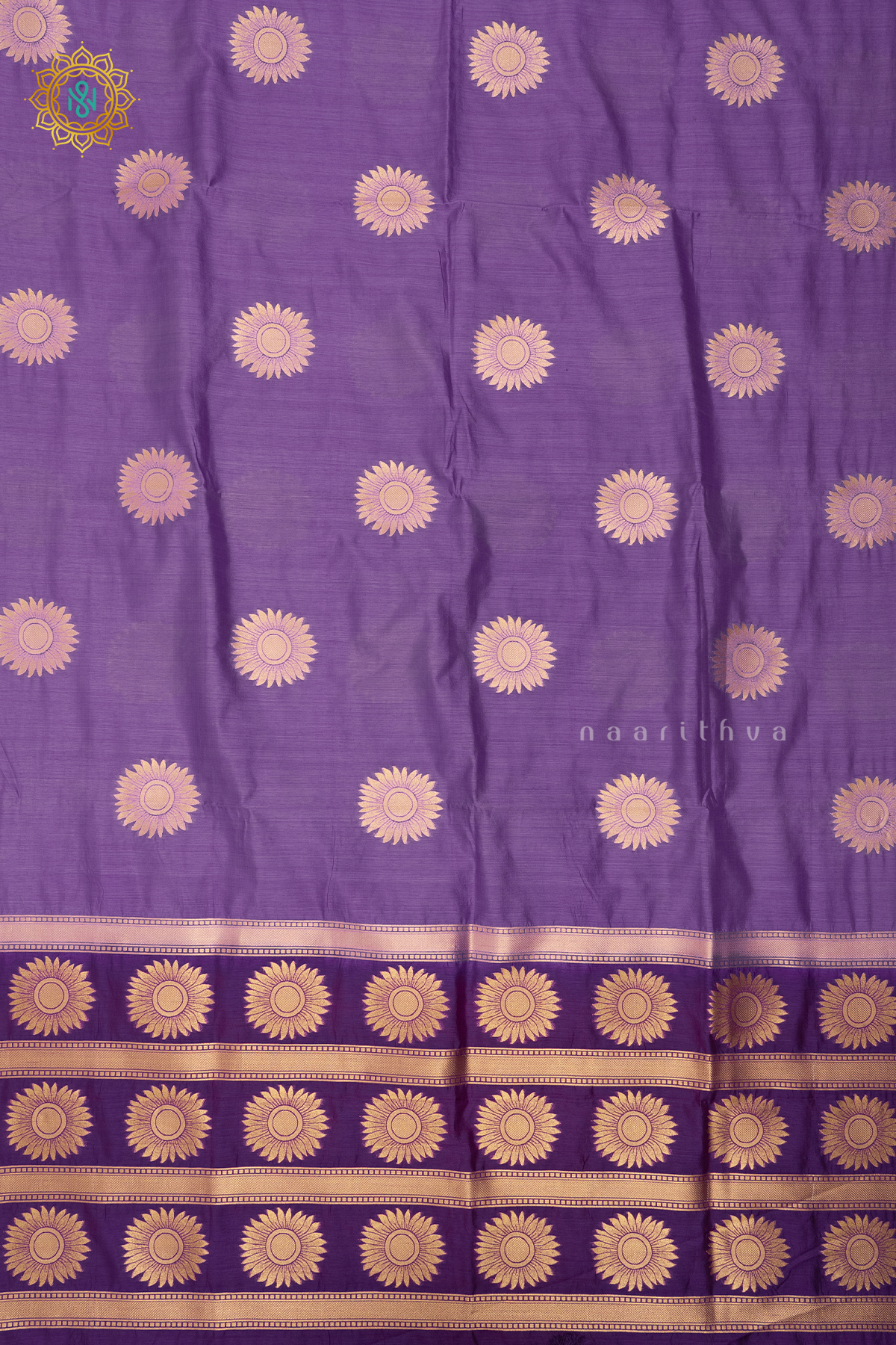 LAVENDER WITH PURPLE - SEMI RAW SILK