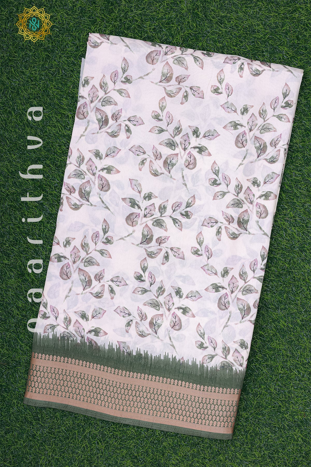 WHITE WITH GREEN - DOLA SILK