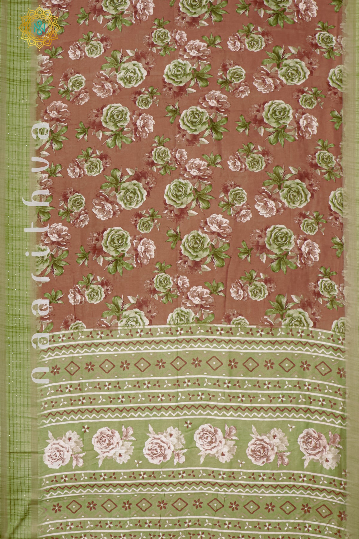 BROWN WITH GREEN - DOLA SILK