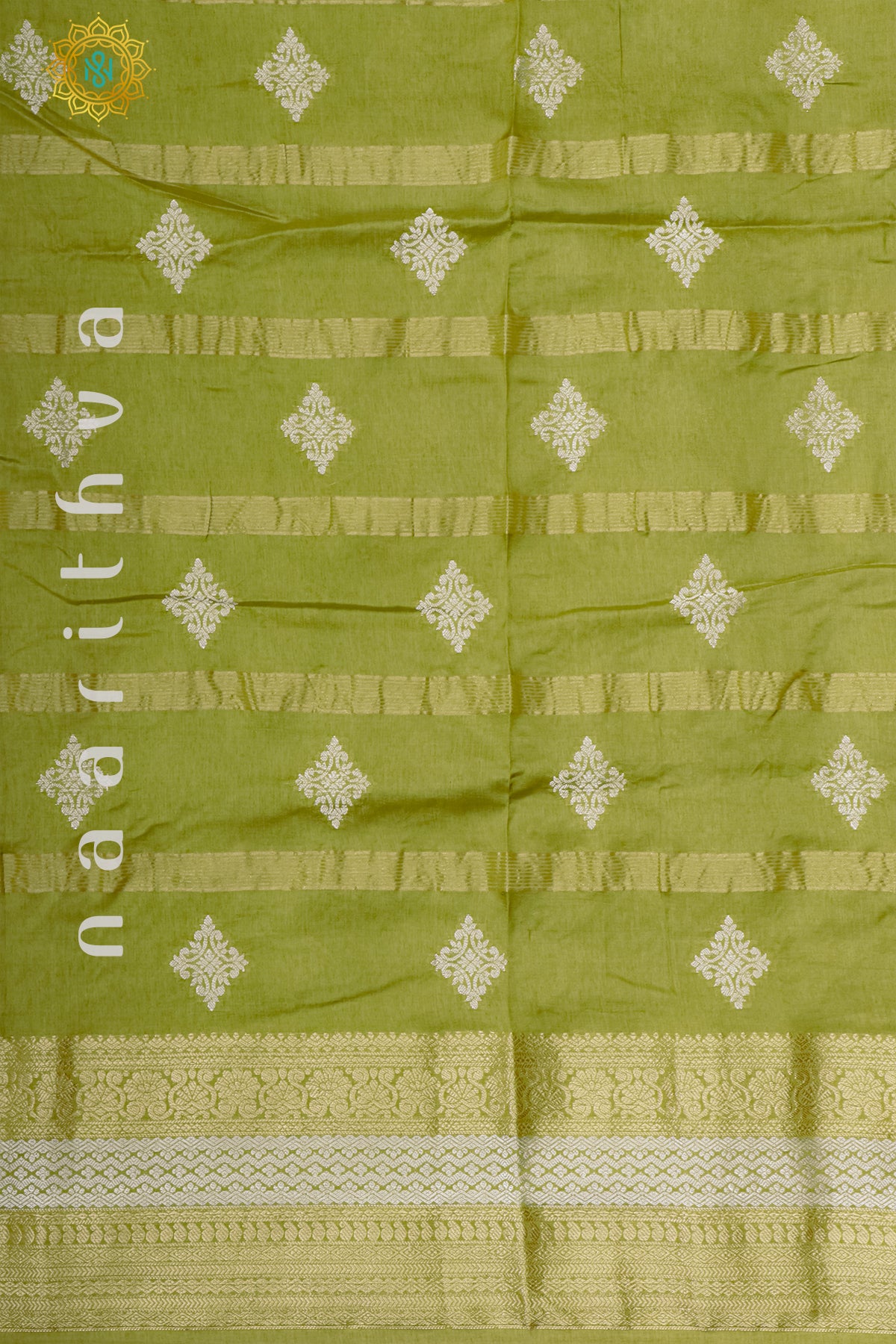 LIGHT GREEN WITH BOTTLE GREEN - DOLA SILK