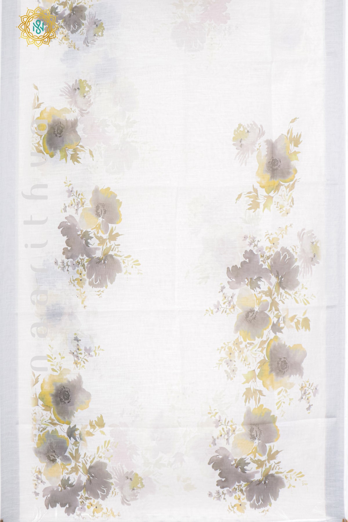 WHITE WITH YELLOW - LINEN BY COTTON