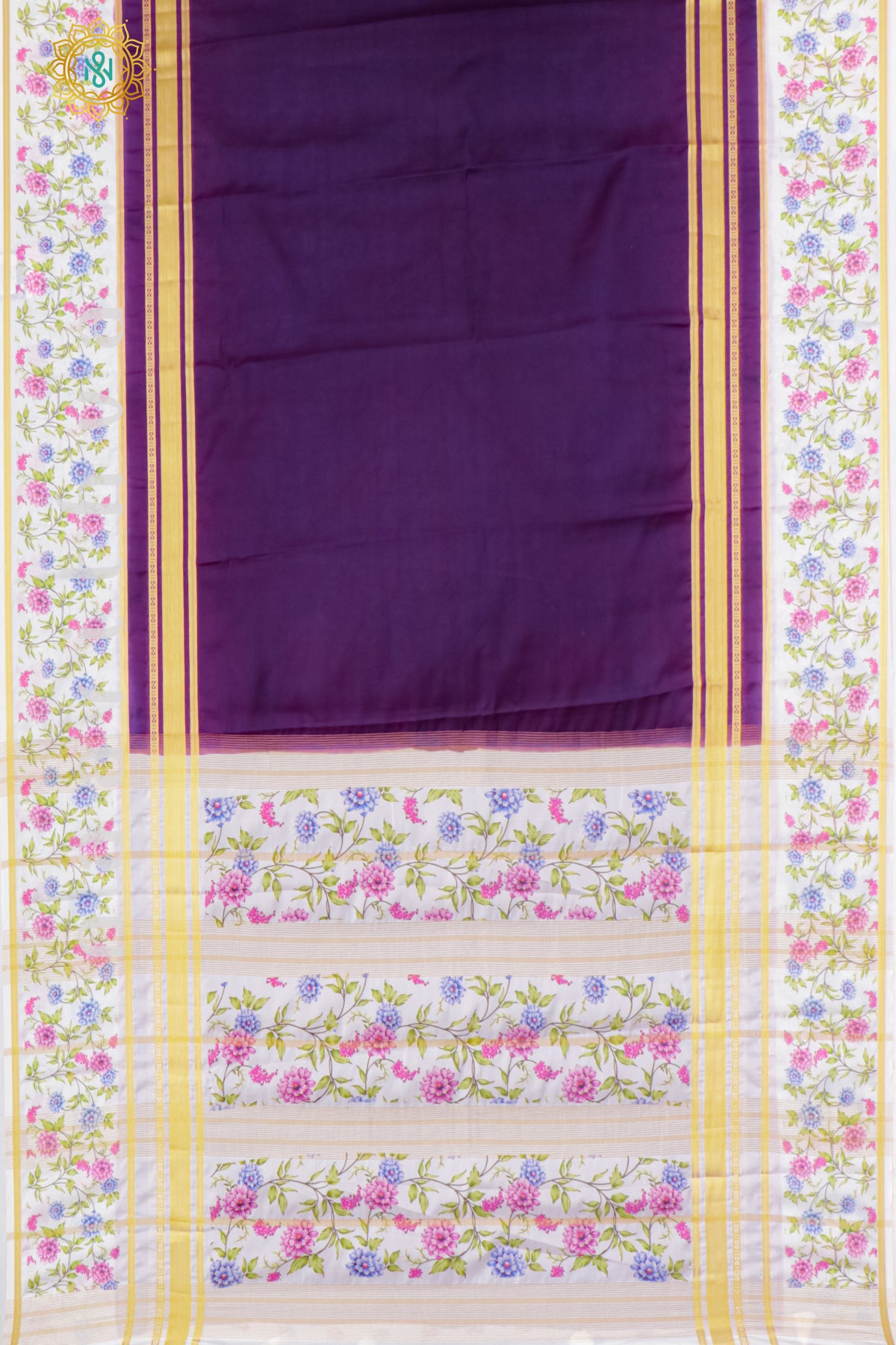 MAGENTA WITH PURPLE - SEMI MYSORE SILK