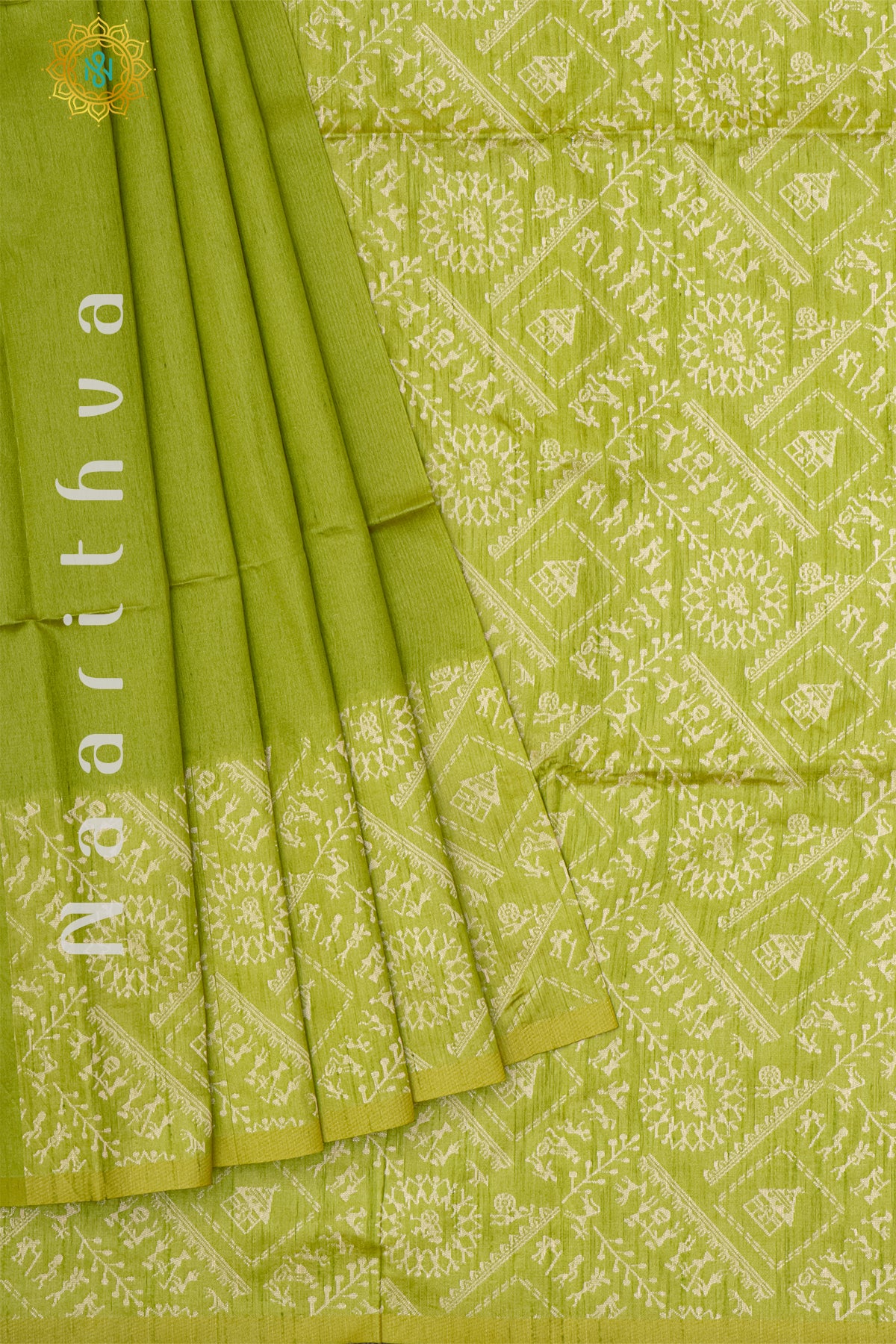 PARROT GREEN - POLY SILK COTTON