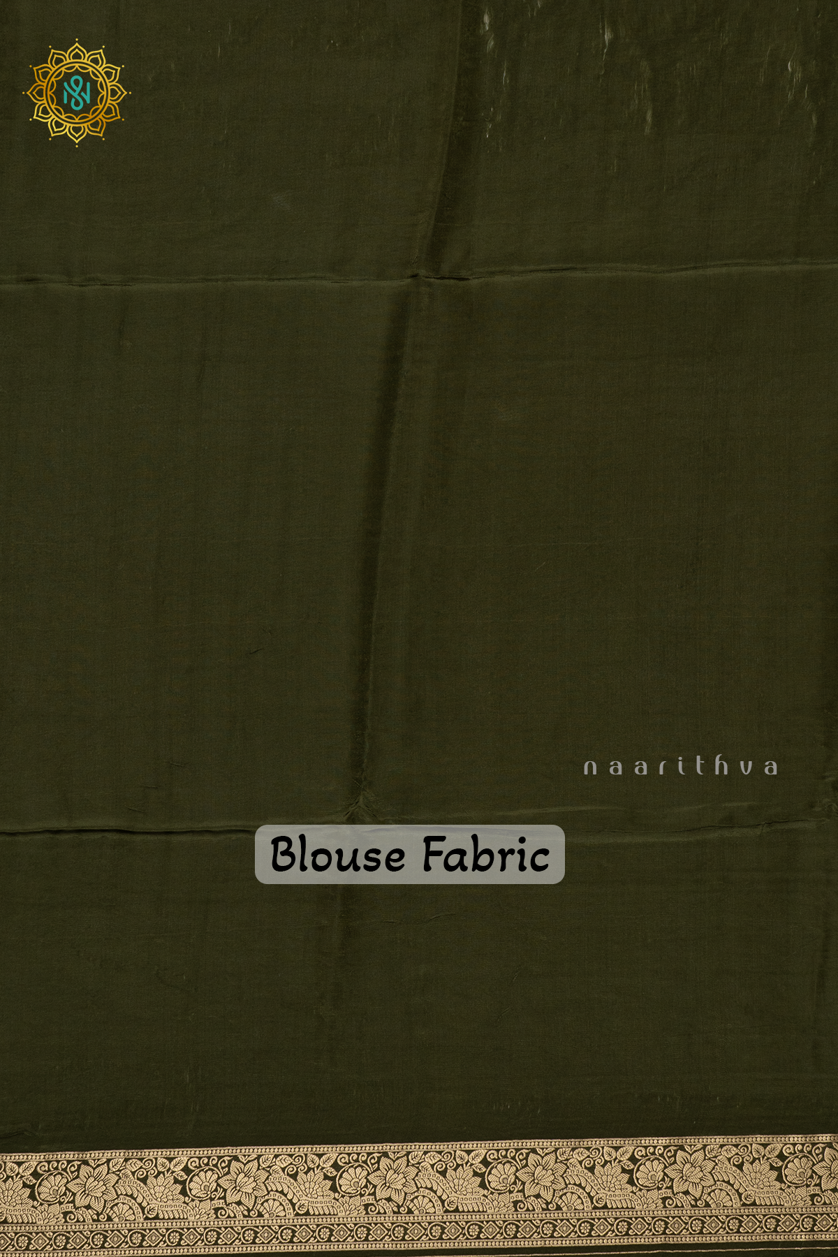 YELLOW WITH OLIVE GREEN - SATIN CREPE