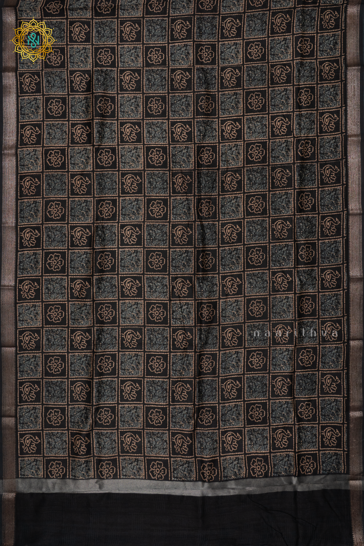 BLACK - CHANDERI SLK COTTON