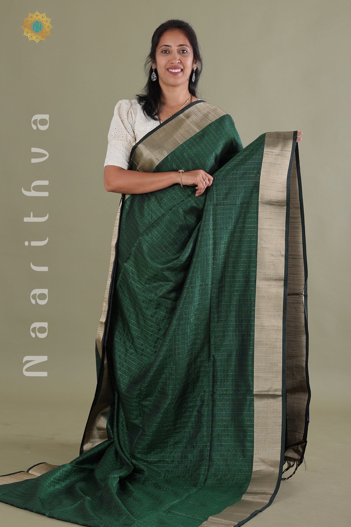 GREEN - SEMI RAW SILK