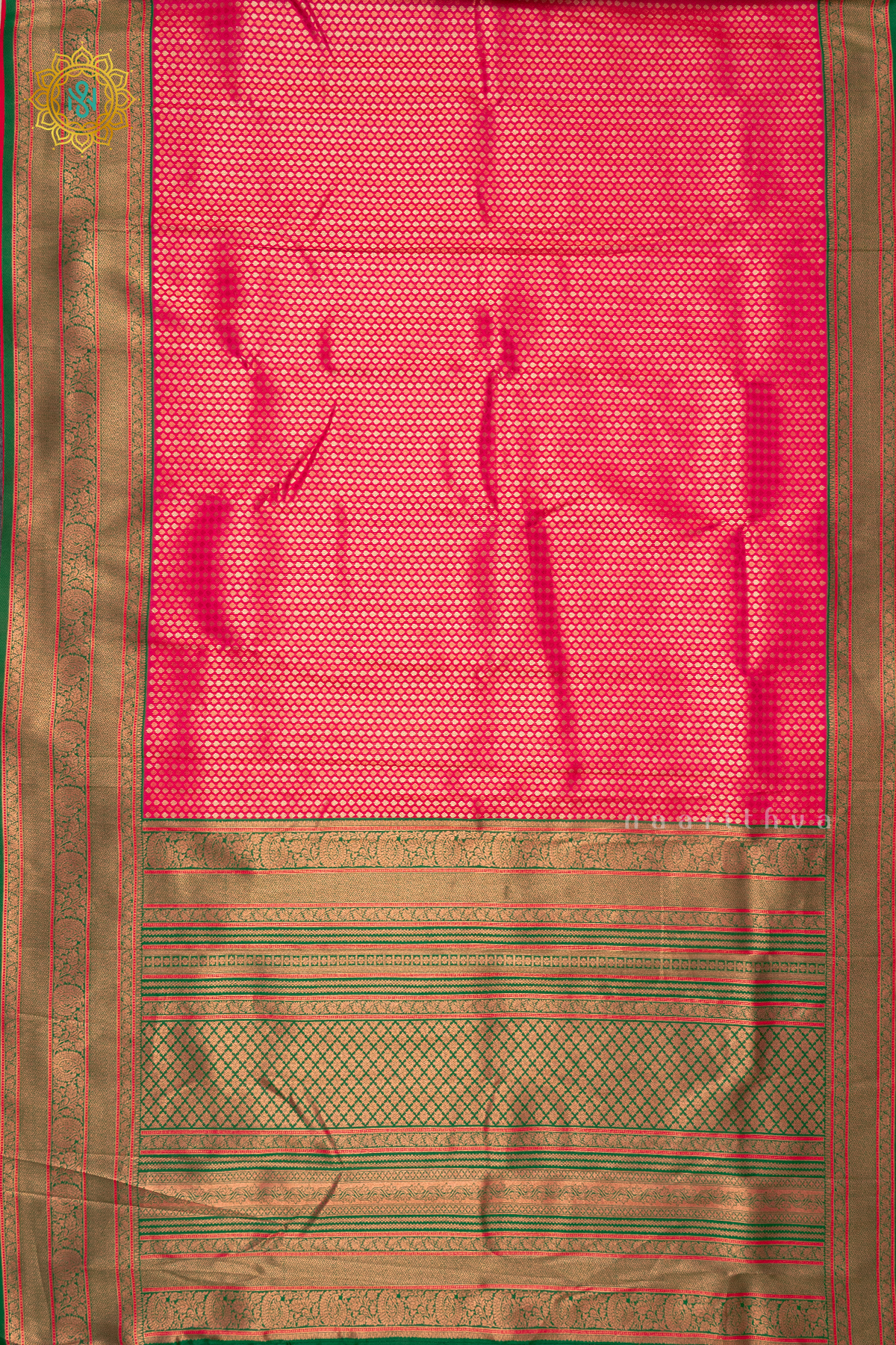 PINK WITH GREEN - SEMI KANCHI