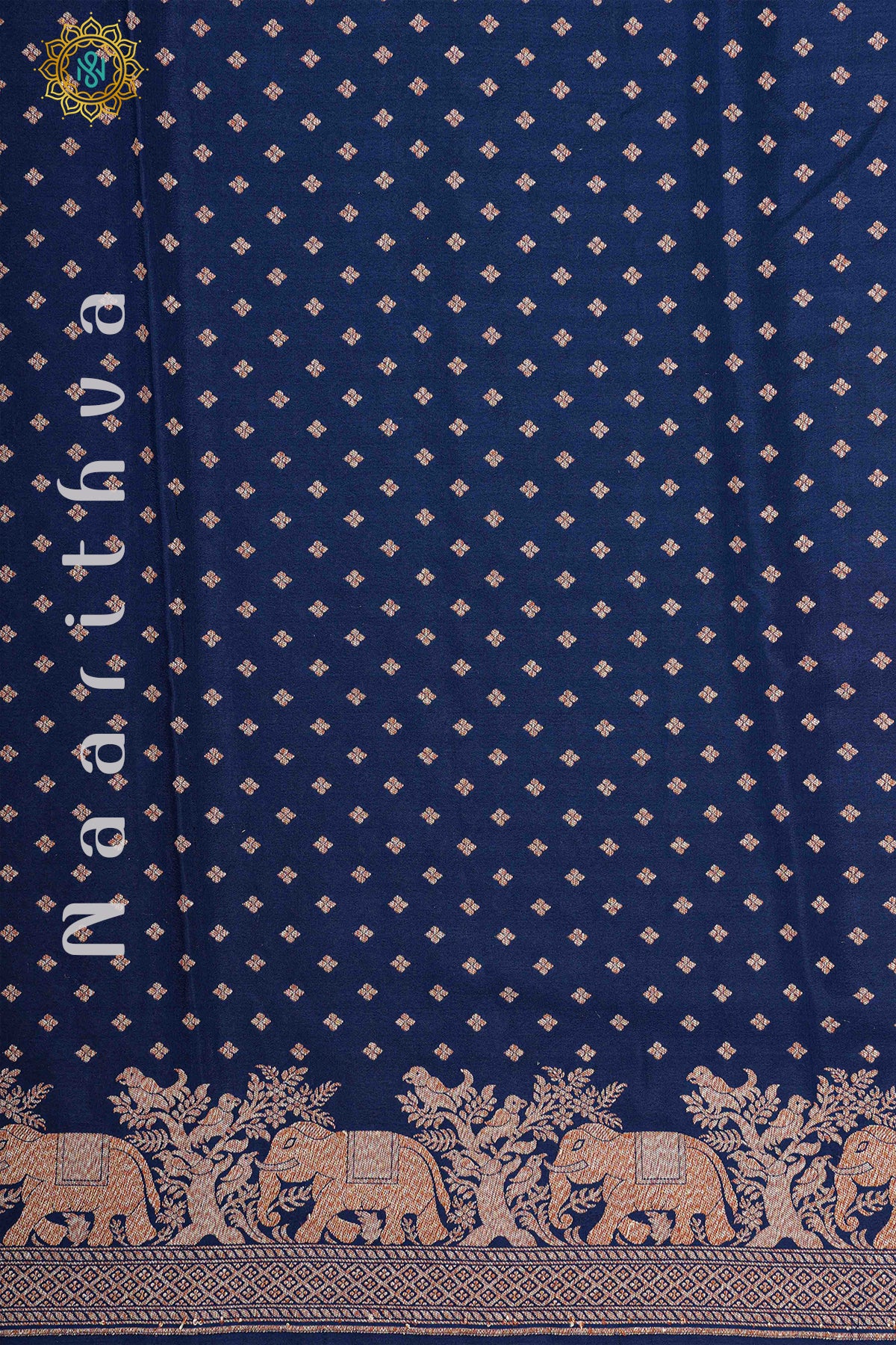 NAVY BLUE - PURE BANARASI CREPE SILK