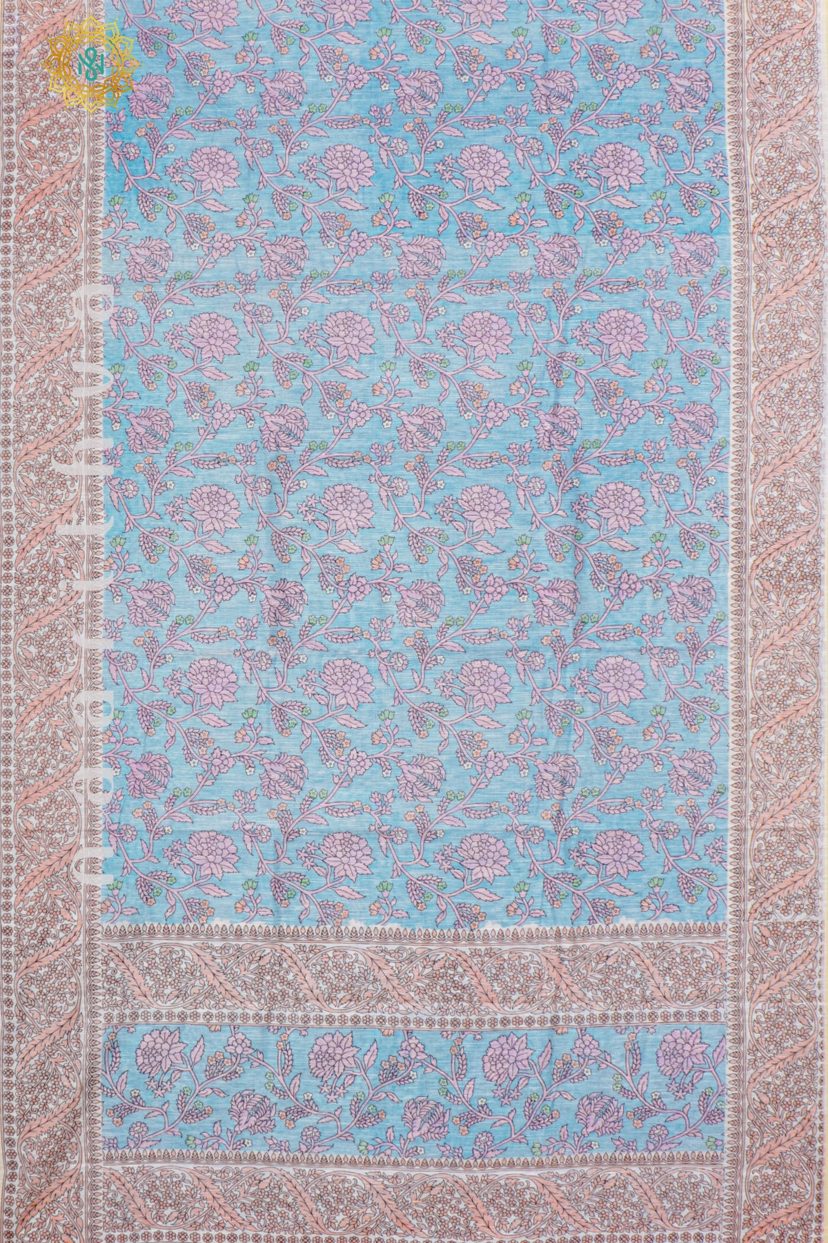 BLUE WITH WHITE - JUTE COTTON