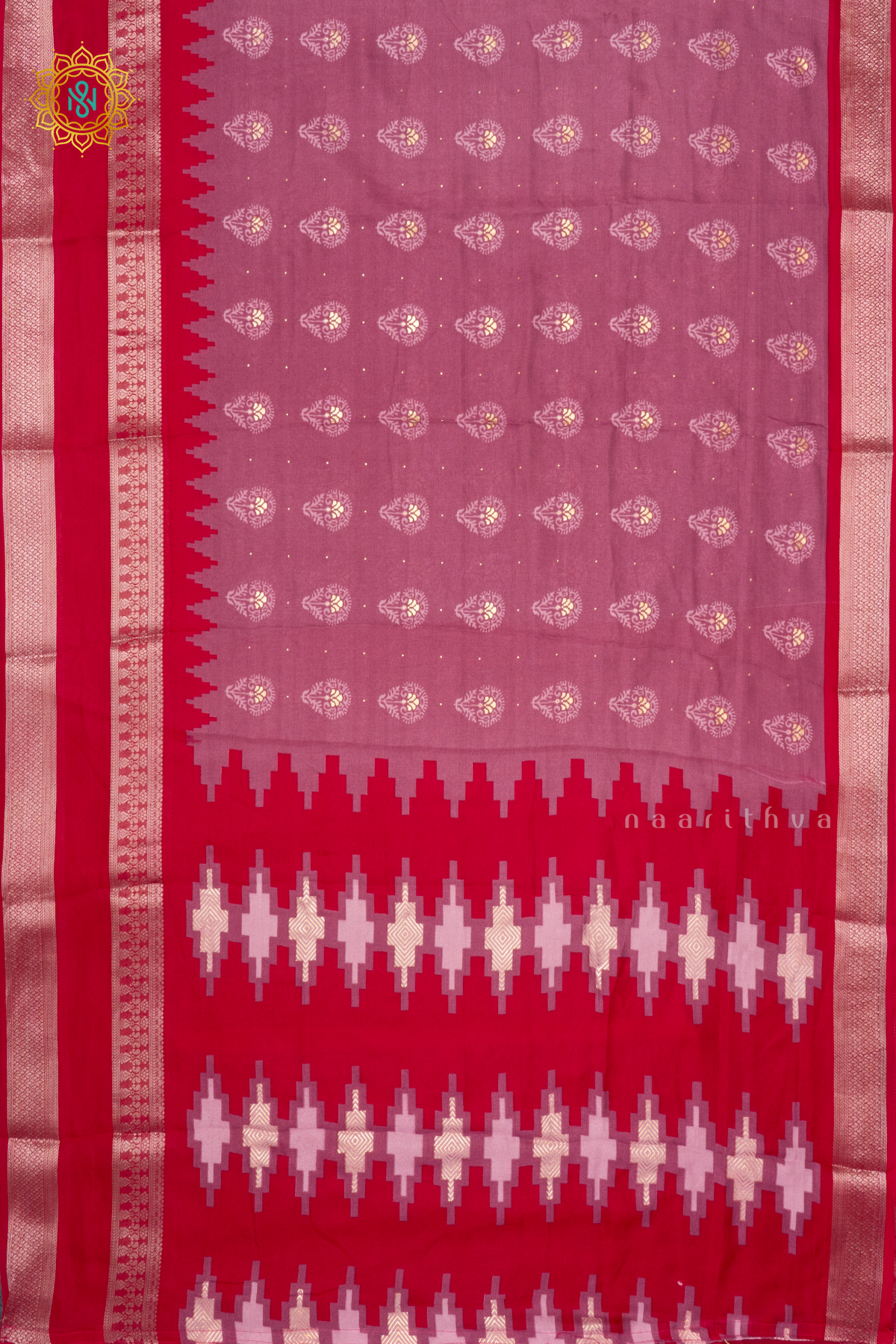 LIGHT PINK WITH RANI PINK - SEMI GEORGETTE