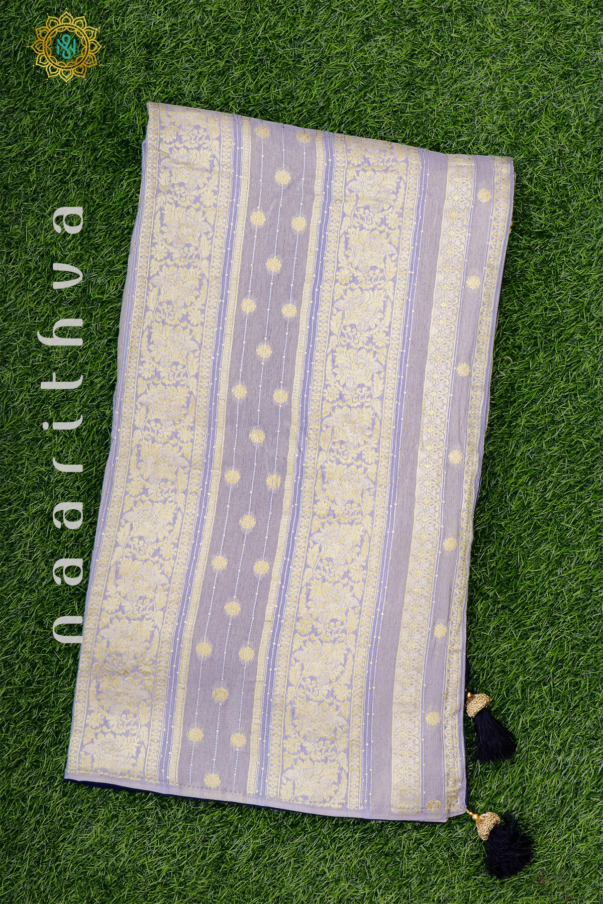 GREY WITH NAVY BLUE - DOLA SILK