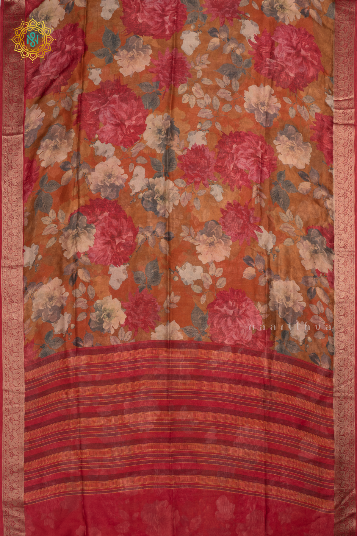 ORANGE WITH RED - SOFT TUSSAR