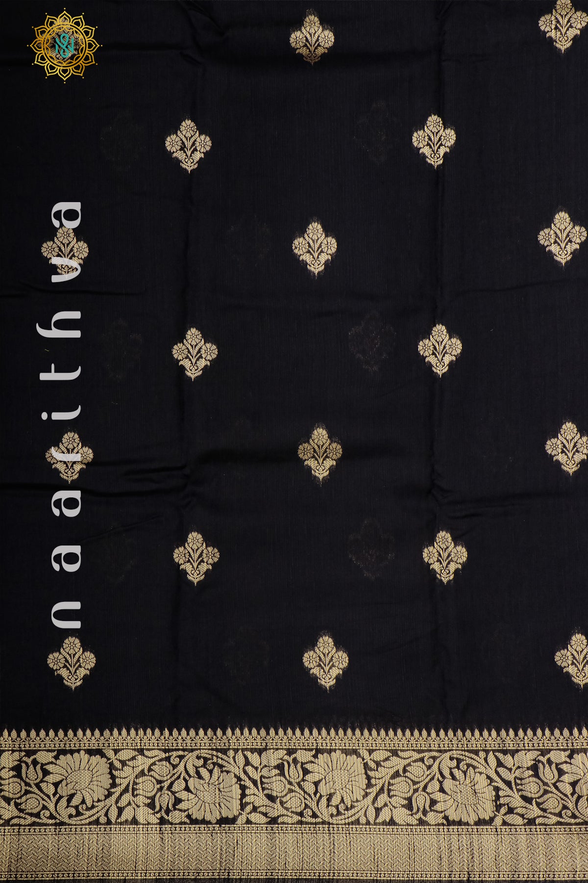 BLACK - SEMI RAW SILK