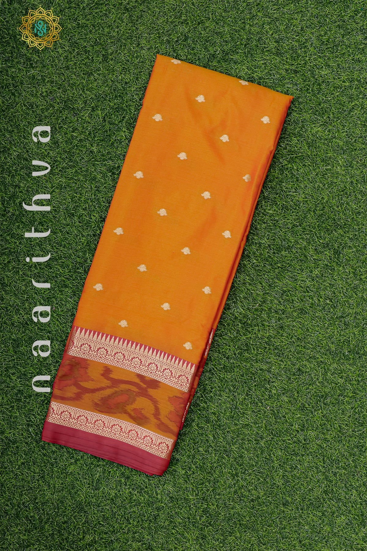 ORANGE WITH PINK - SEMI KANCHI