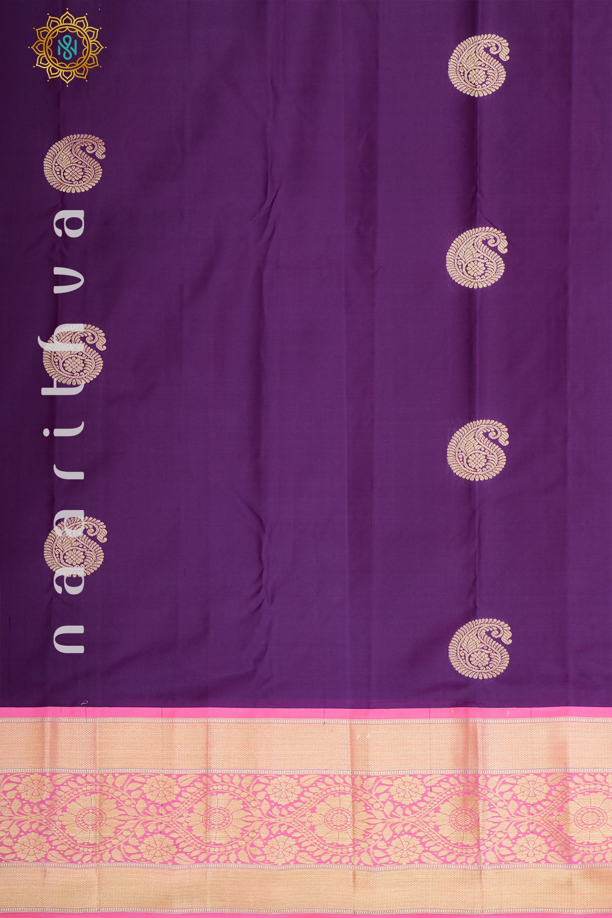 PURPLE WITH PINK - PURE KANJIVARAM SILK