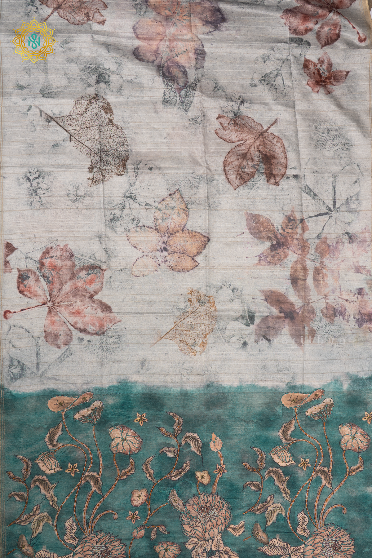 SAGE GREEN WITH AQUA GREEN - KOTHA TUSSAR SILK